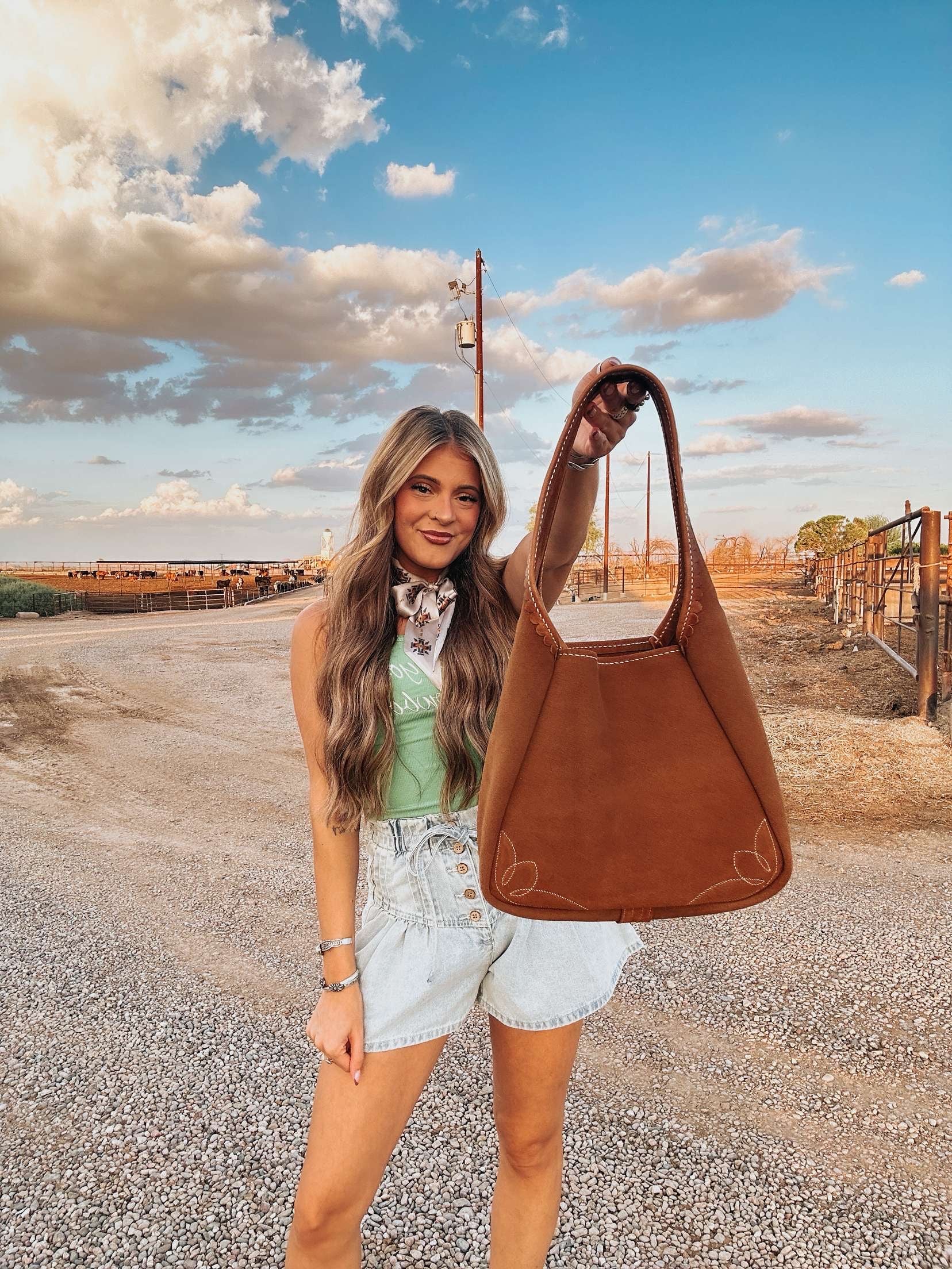 The Maddog Leather Hobo Purse - Camel