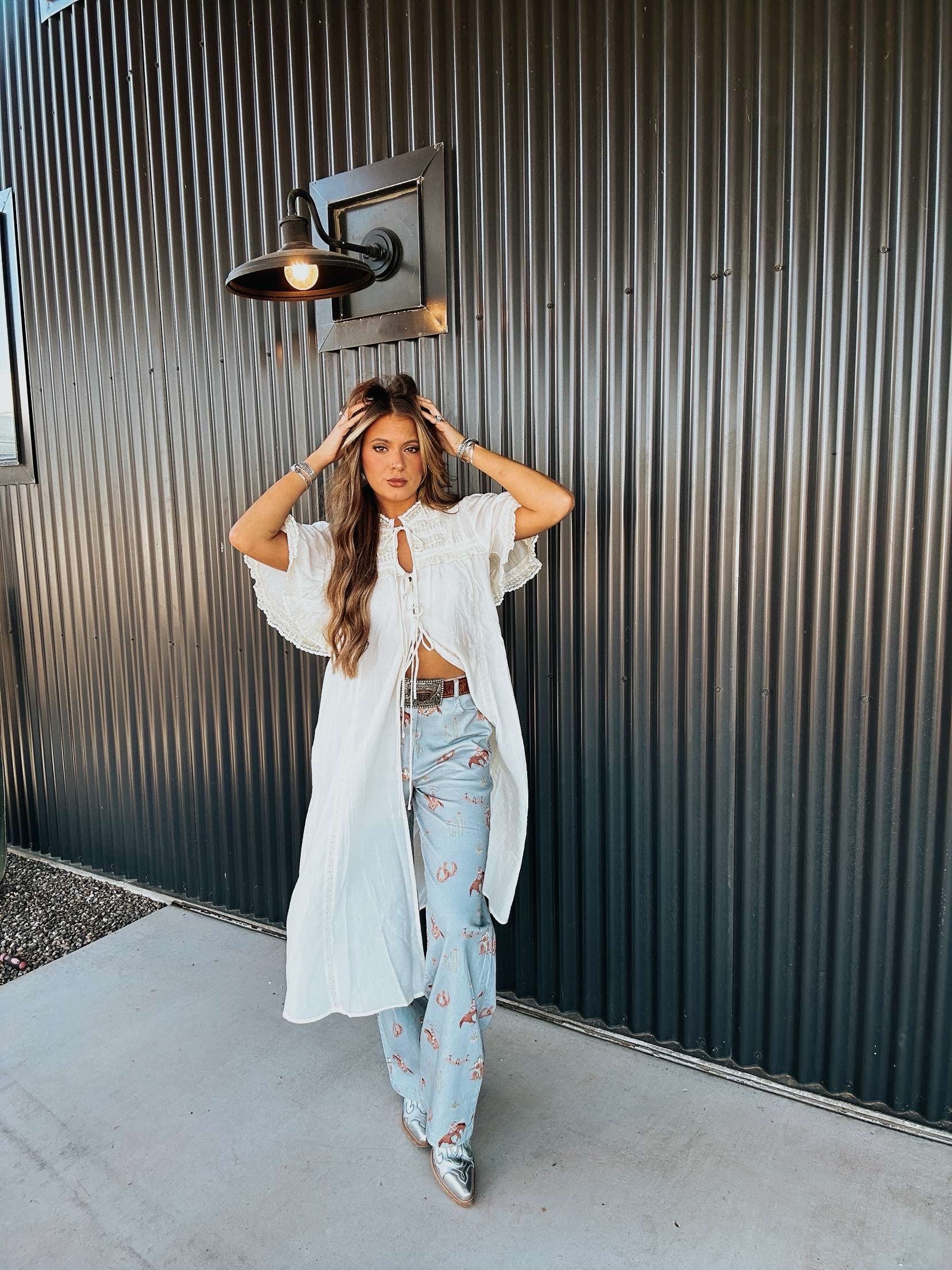 The Long Ivory Lace Top