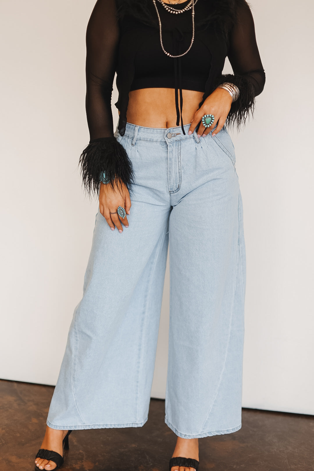 The Cowtown Wide Leg Jeans - large
