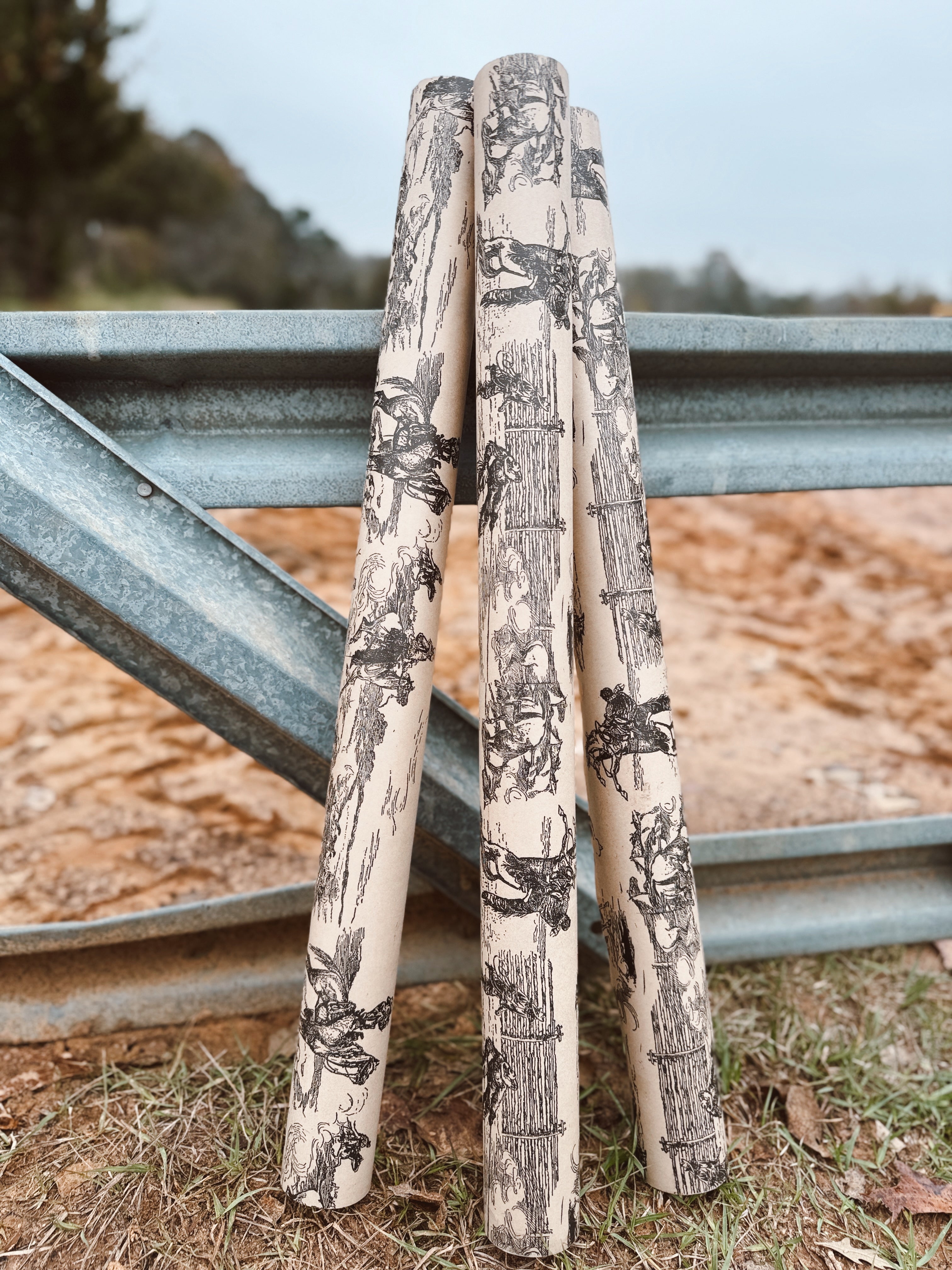 The Cowboy Christmas Wrapping Paper - black