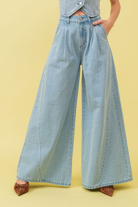 The Cowtown Wide Leg Jeans - large