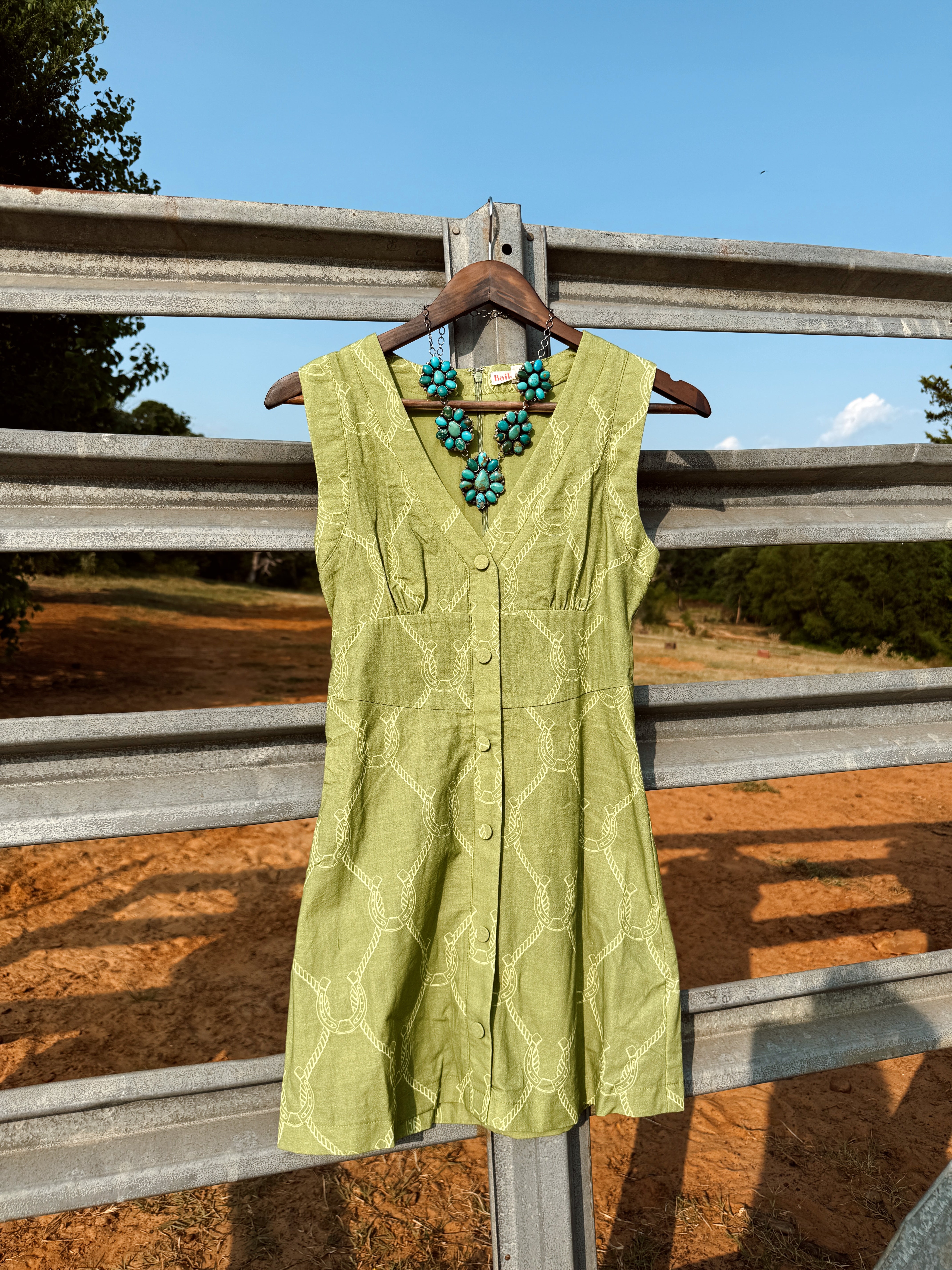 The Horseshoe Dress - Avocado