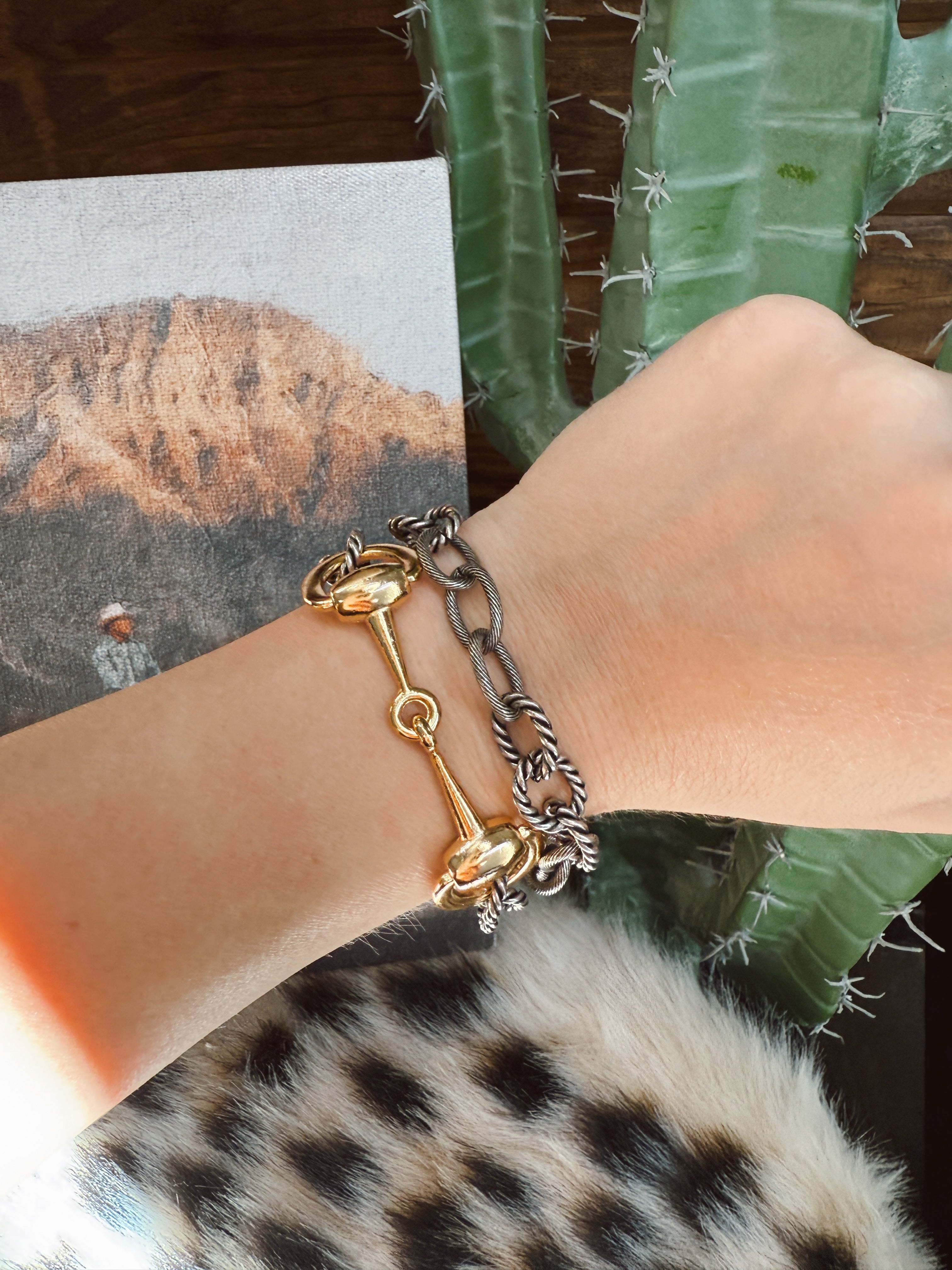 The Snaffle Bit Bracelet - gold bit