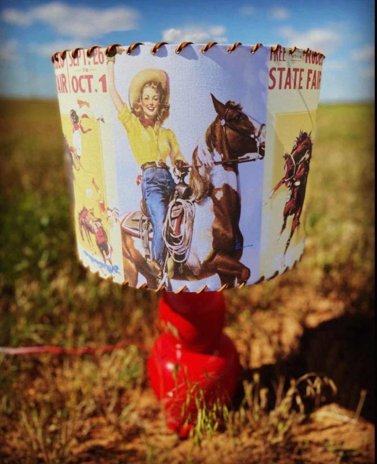 The Vintage Cowgirl Lampshade