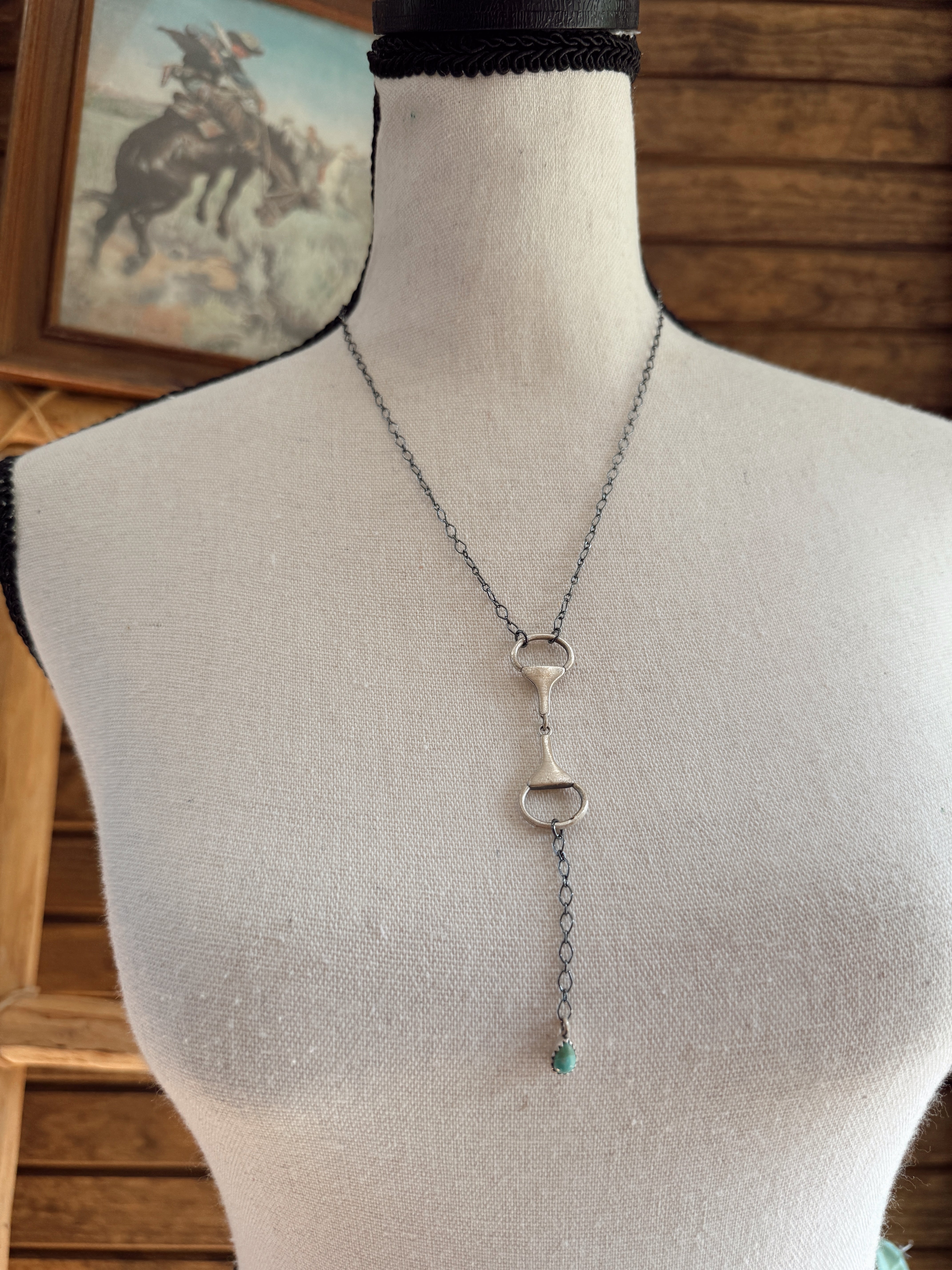The Snaffle Bit and Kingman Necklace - Sterling Silver