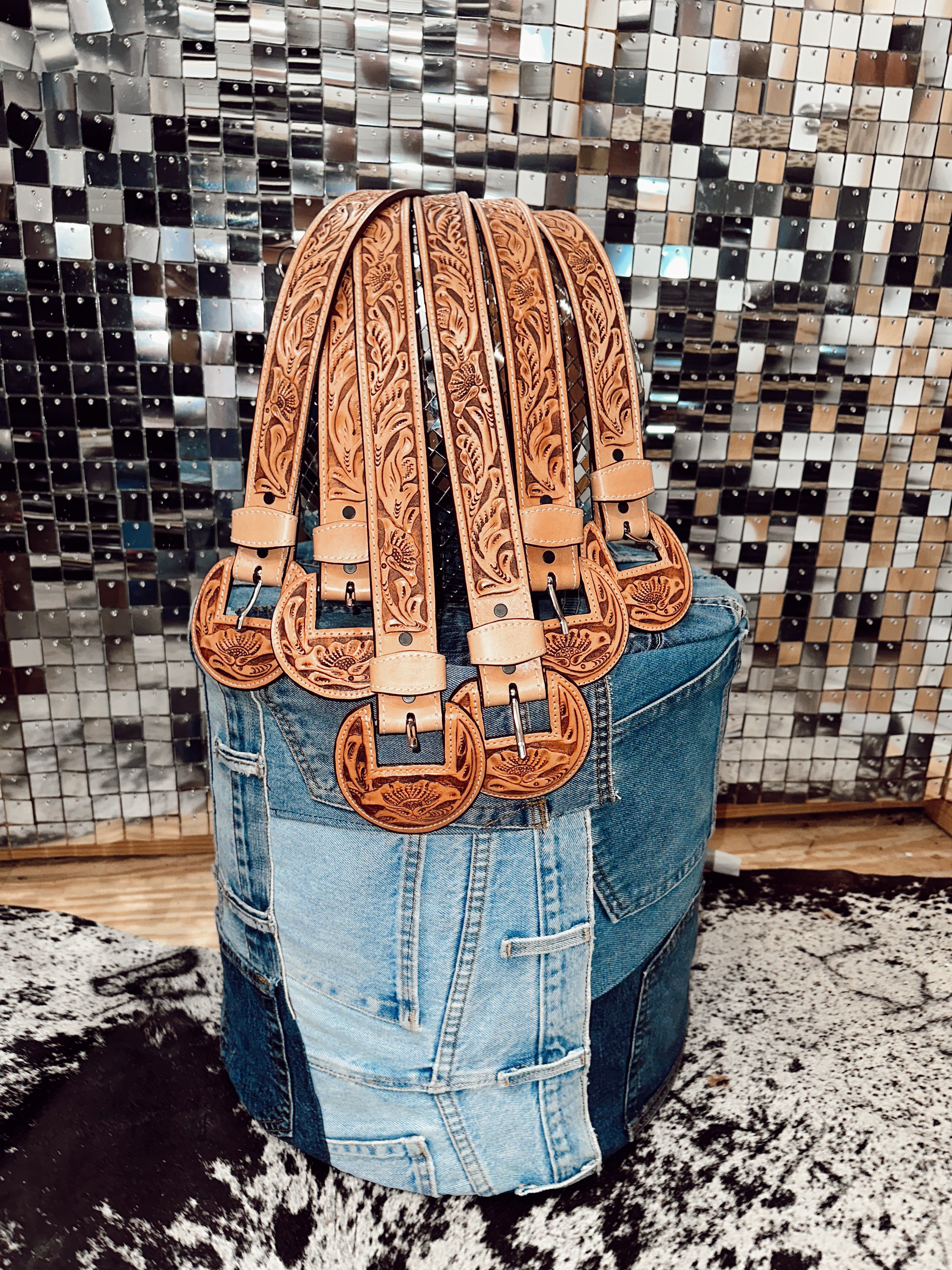 The Que Chula Leather Tooled Belt - best seller