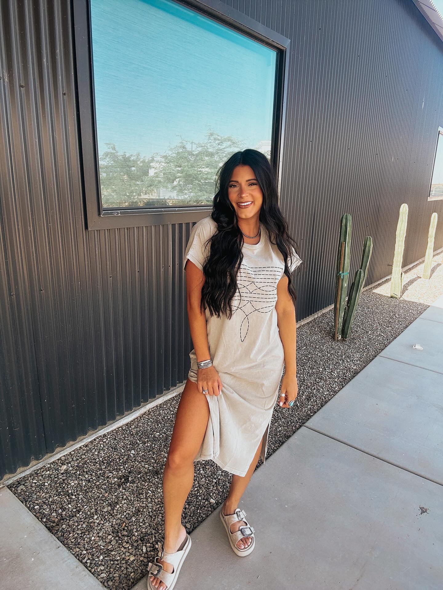 The Boot Stitch Dress - Khaki