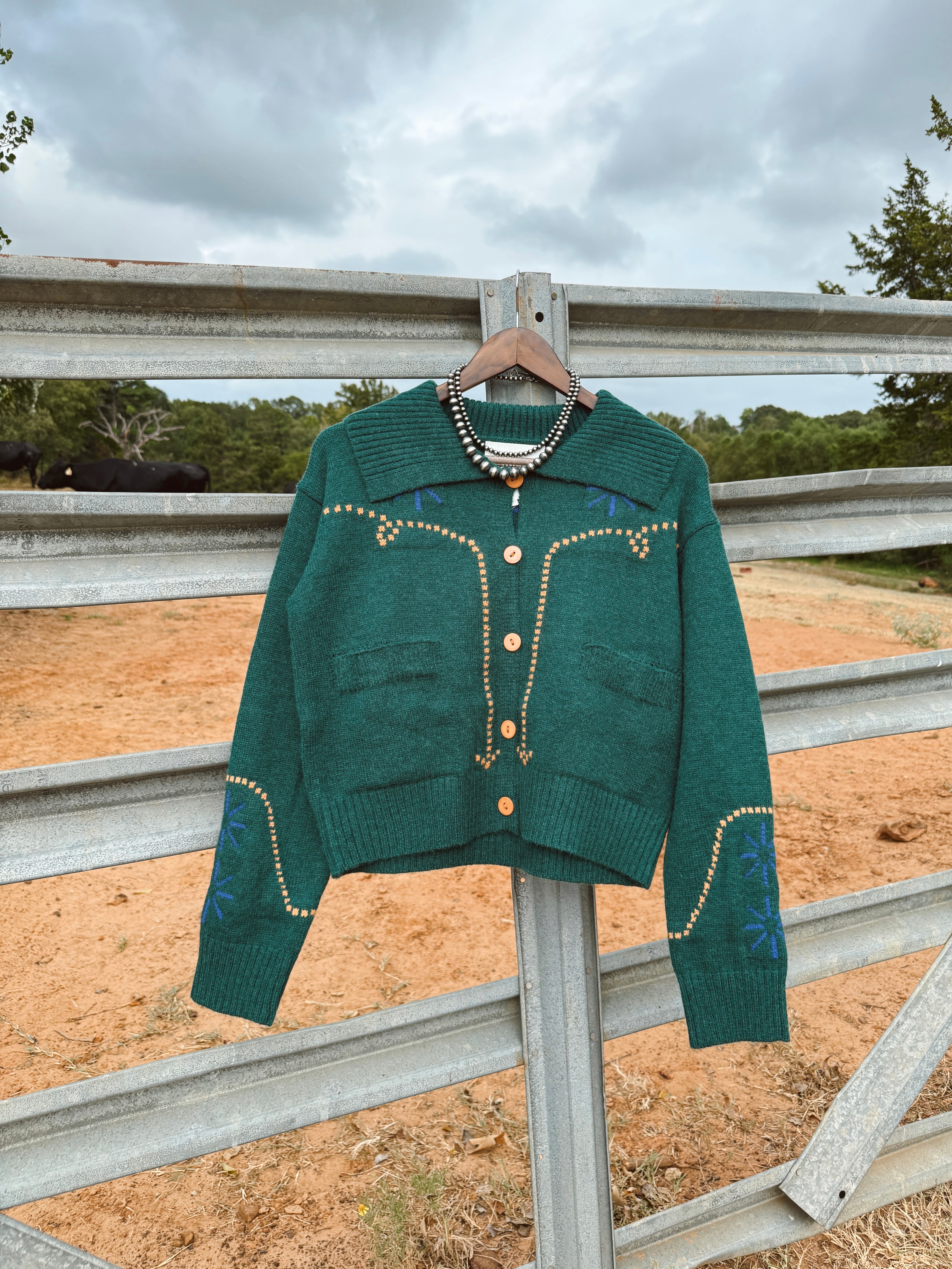 The Western Cardigan- Green
