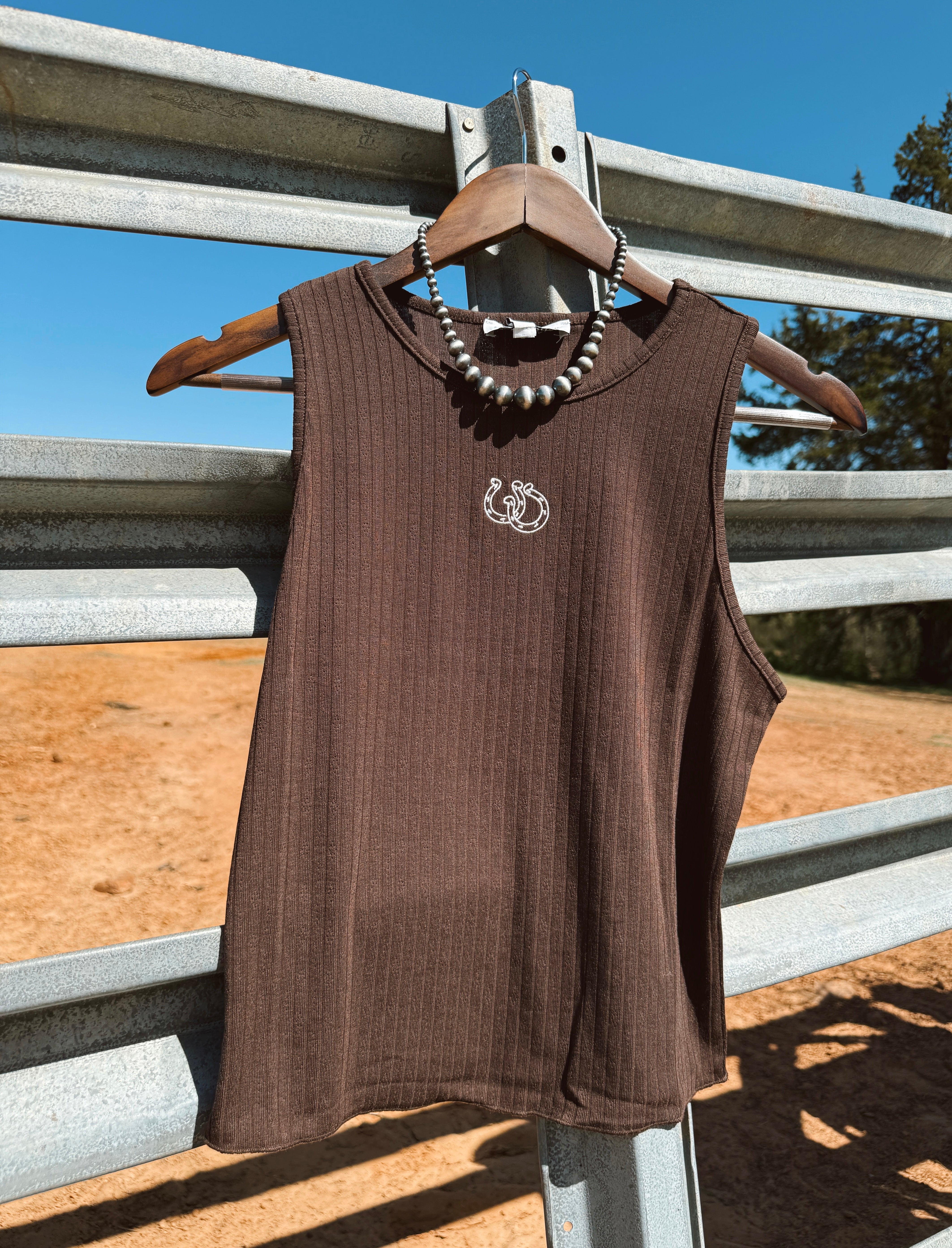 The Horseshoe Embroidered Tank - best seller