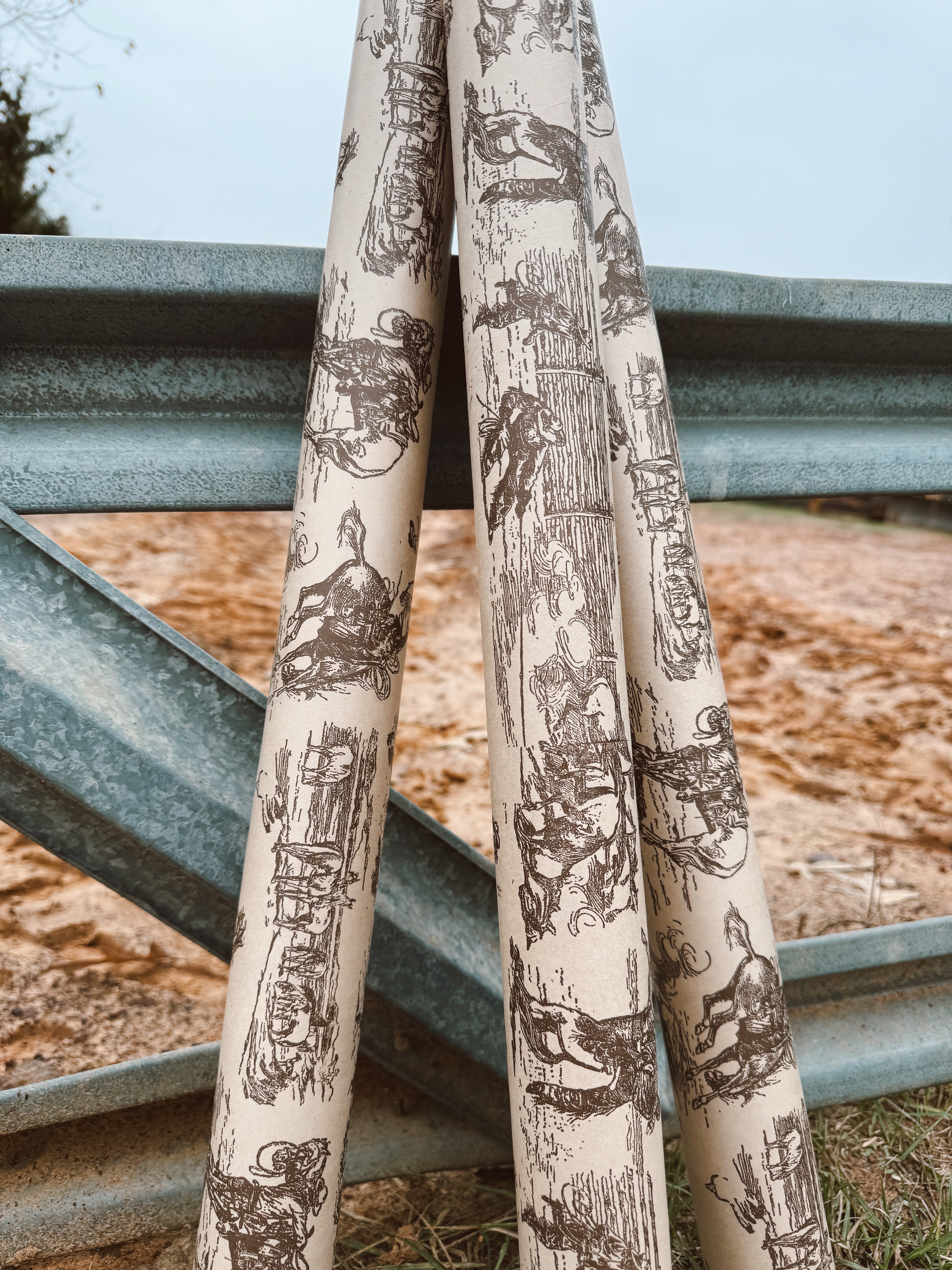 The Cowboy Christmas Wrapping Paper - brown