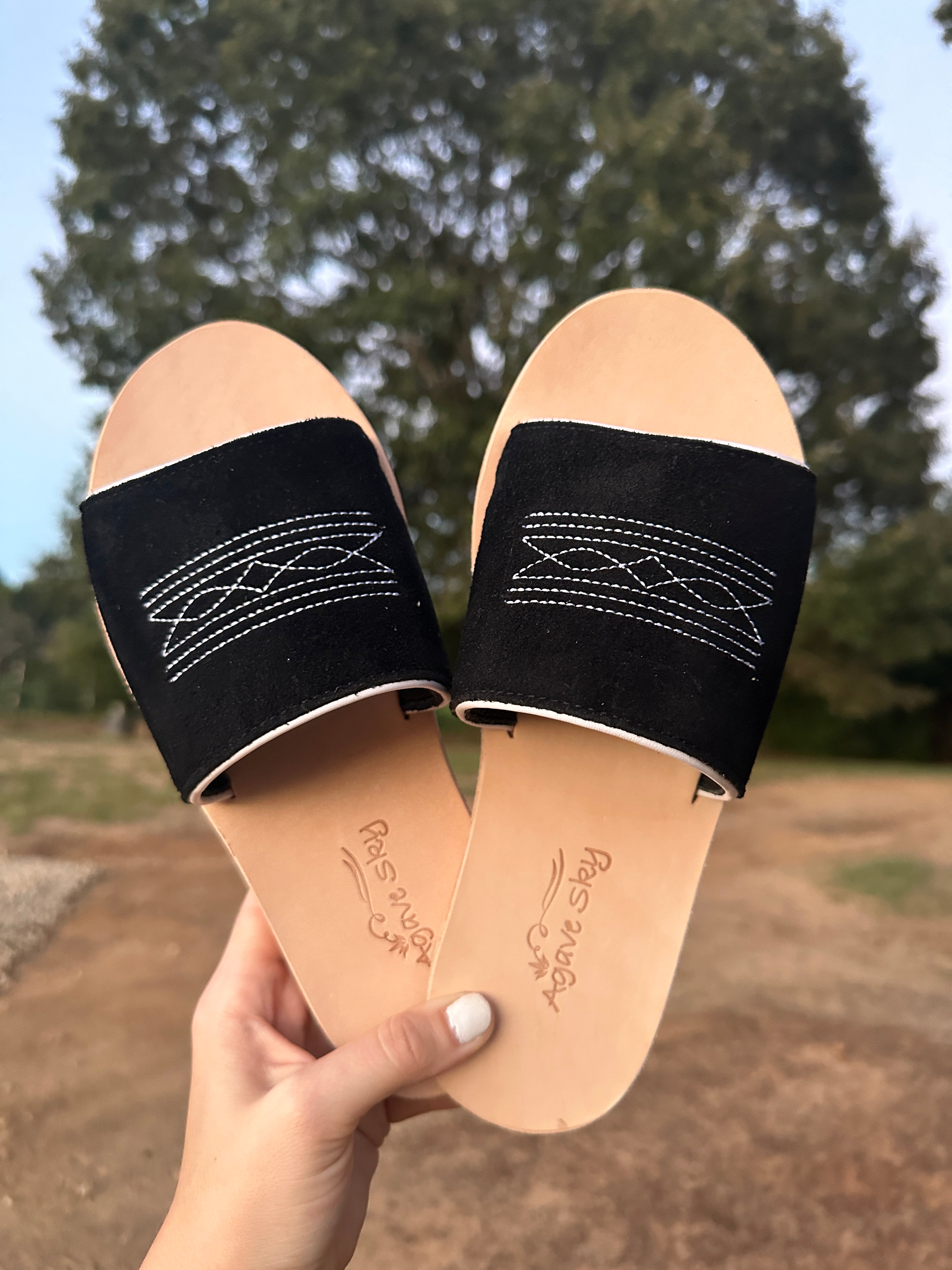 The Boot Stitch Sandal - Black size 6