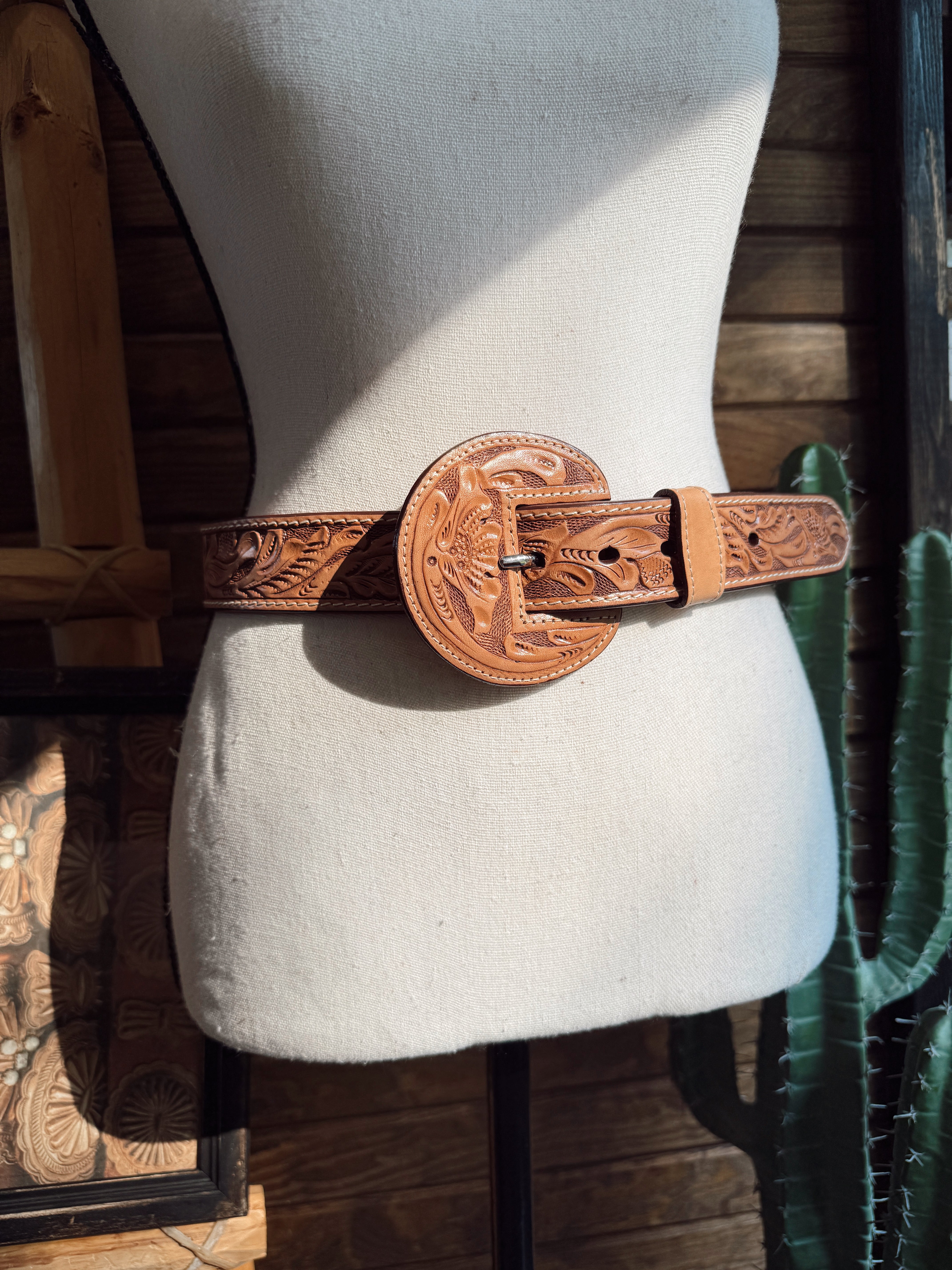 The Que Chula Leather Tooled Belt - best seller