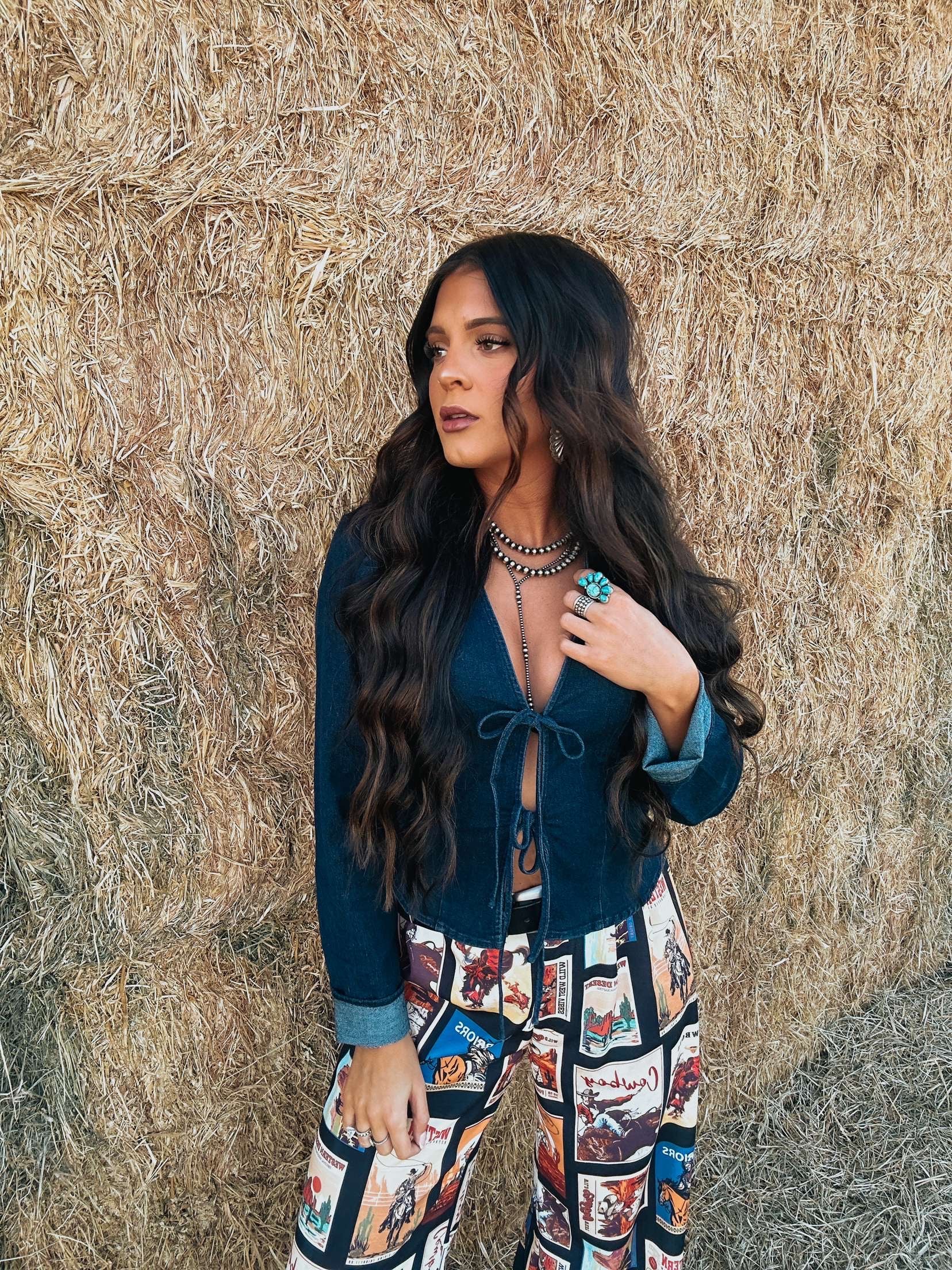 The Lasso Denim Top - best seller