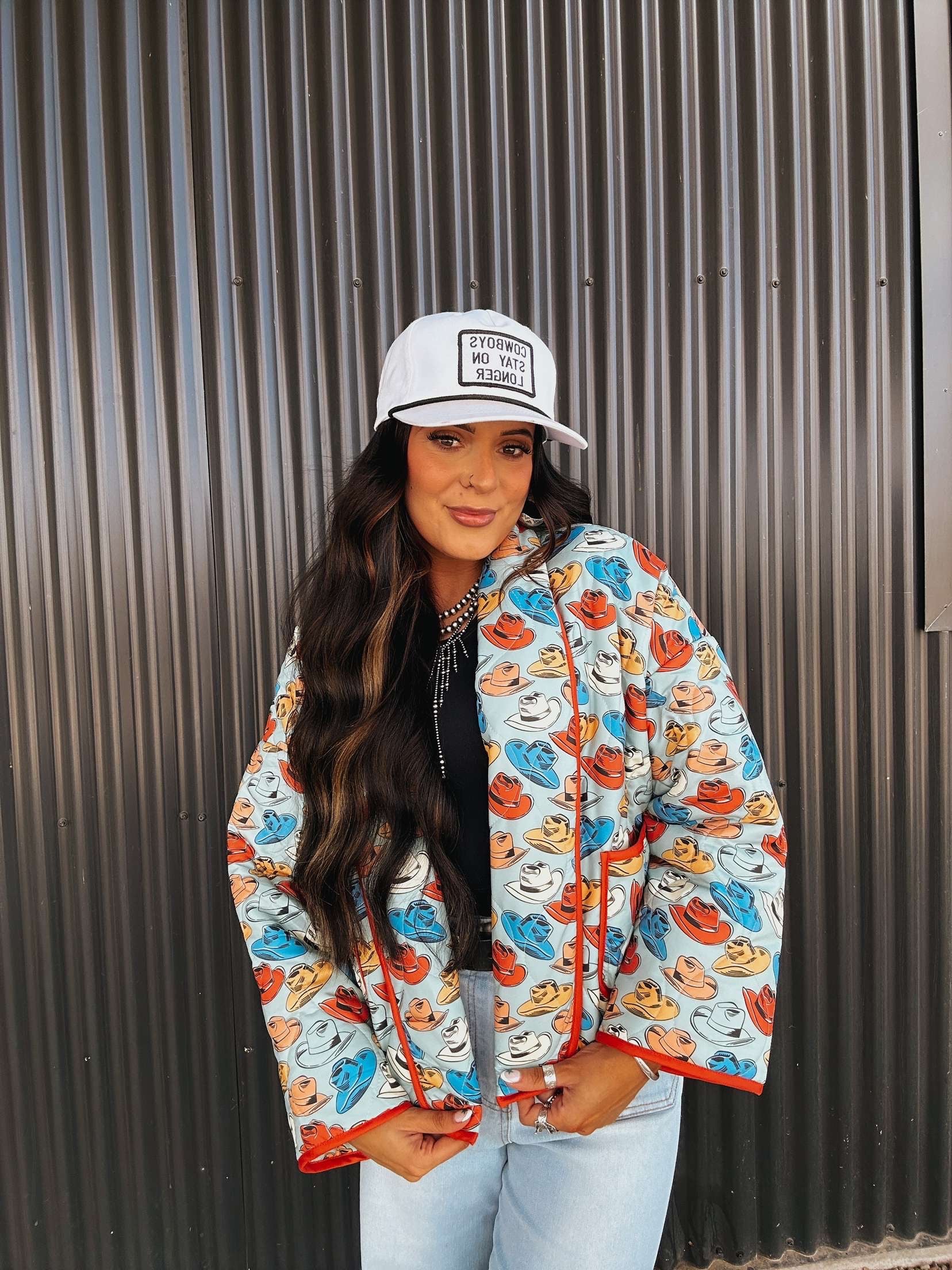 The Cowboy Hat Quilted Jacket - large