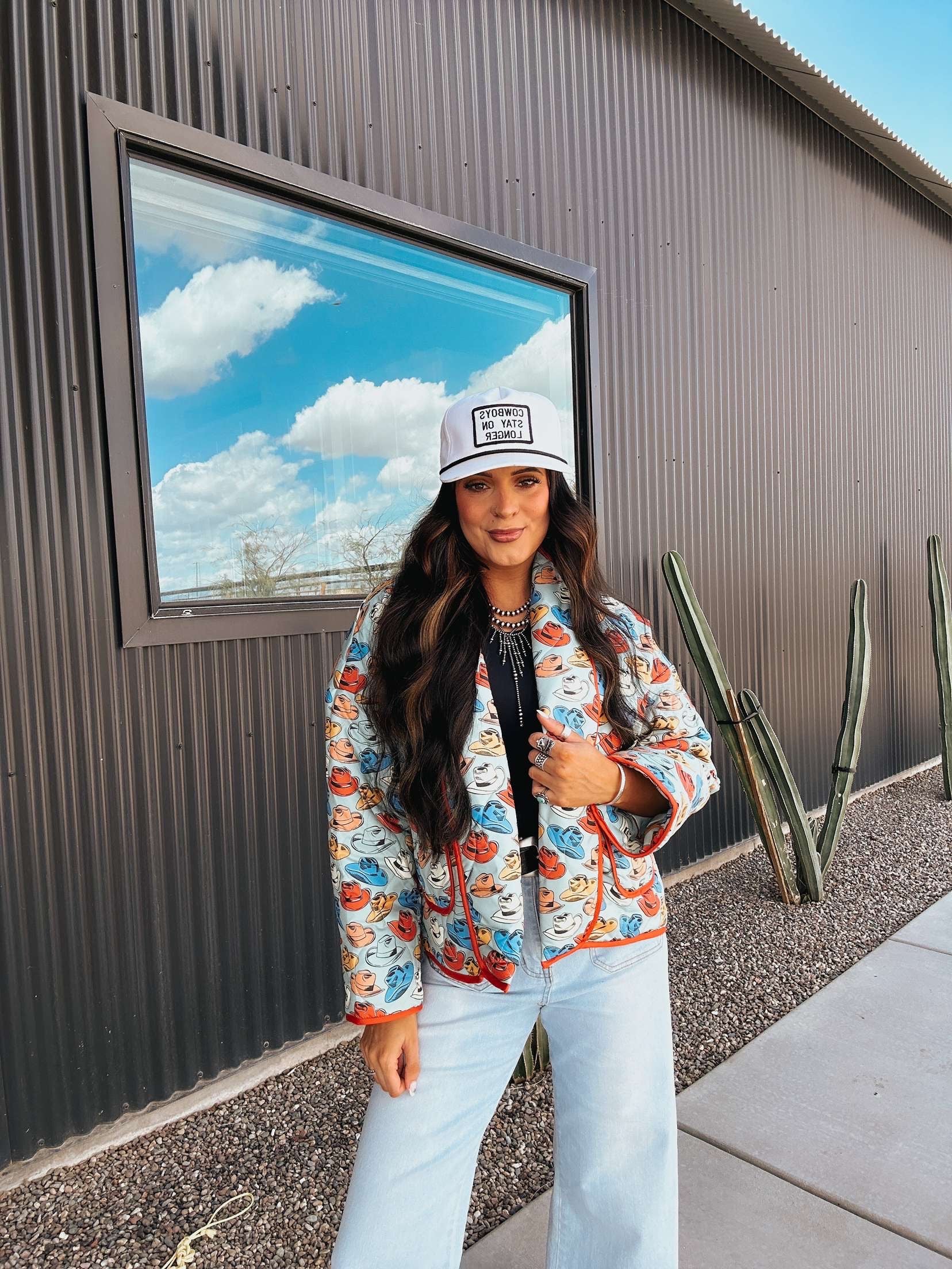 The Cowboy Hat Quilted Jacket - large