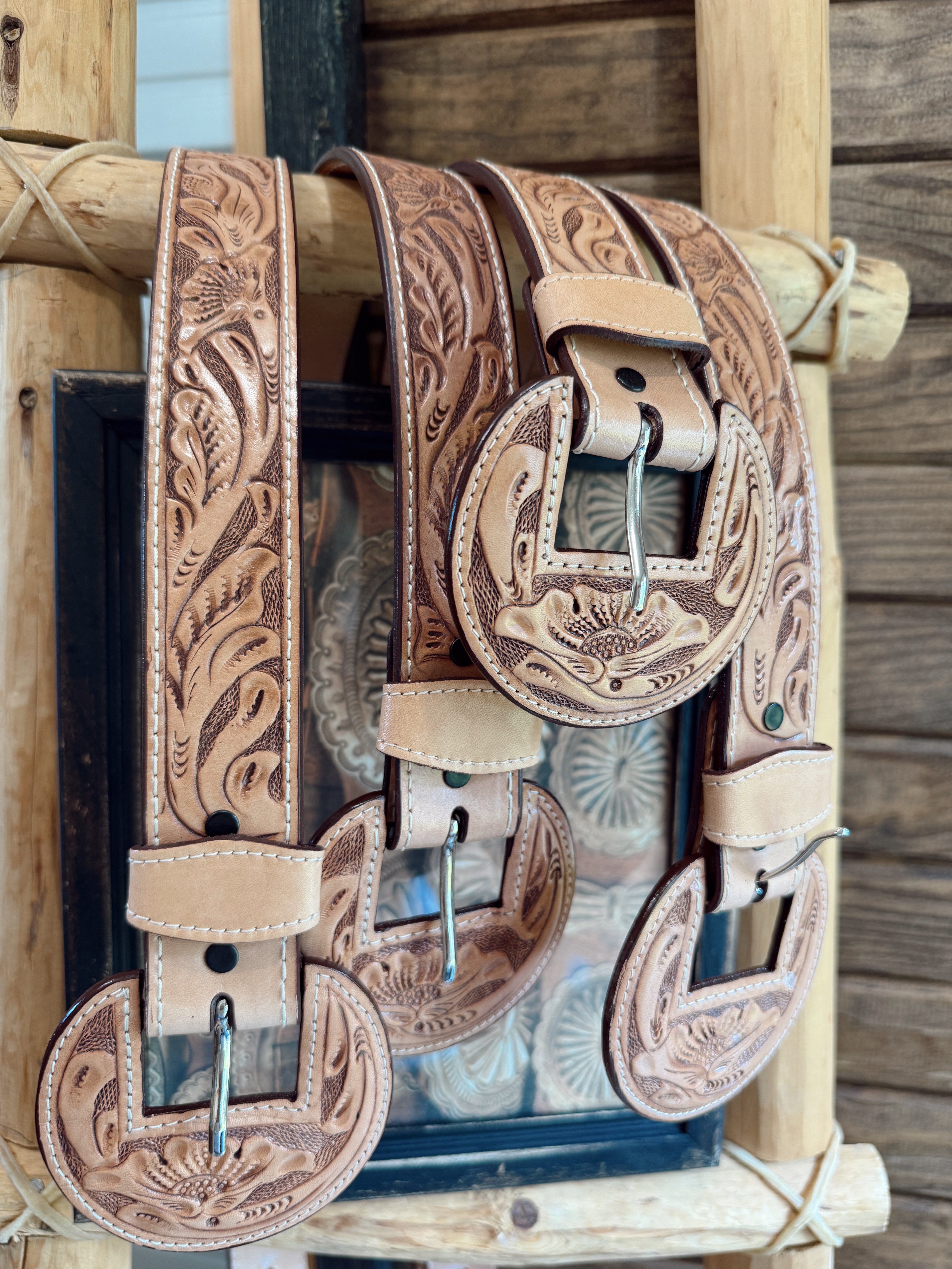 The Que Chula Leather Tooled Belt - best seller