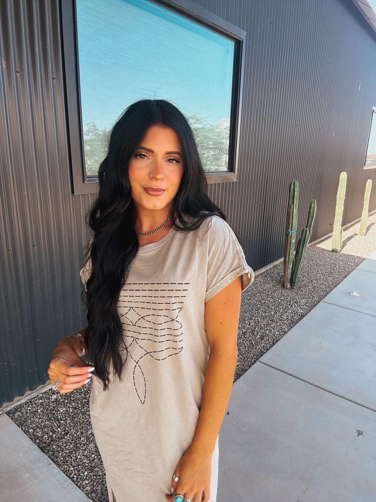 The Boot Stitch Dress - Khaki