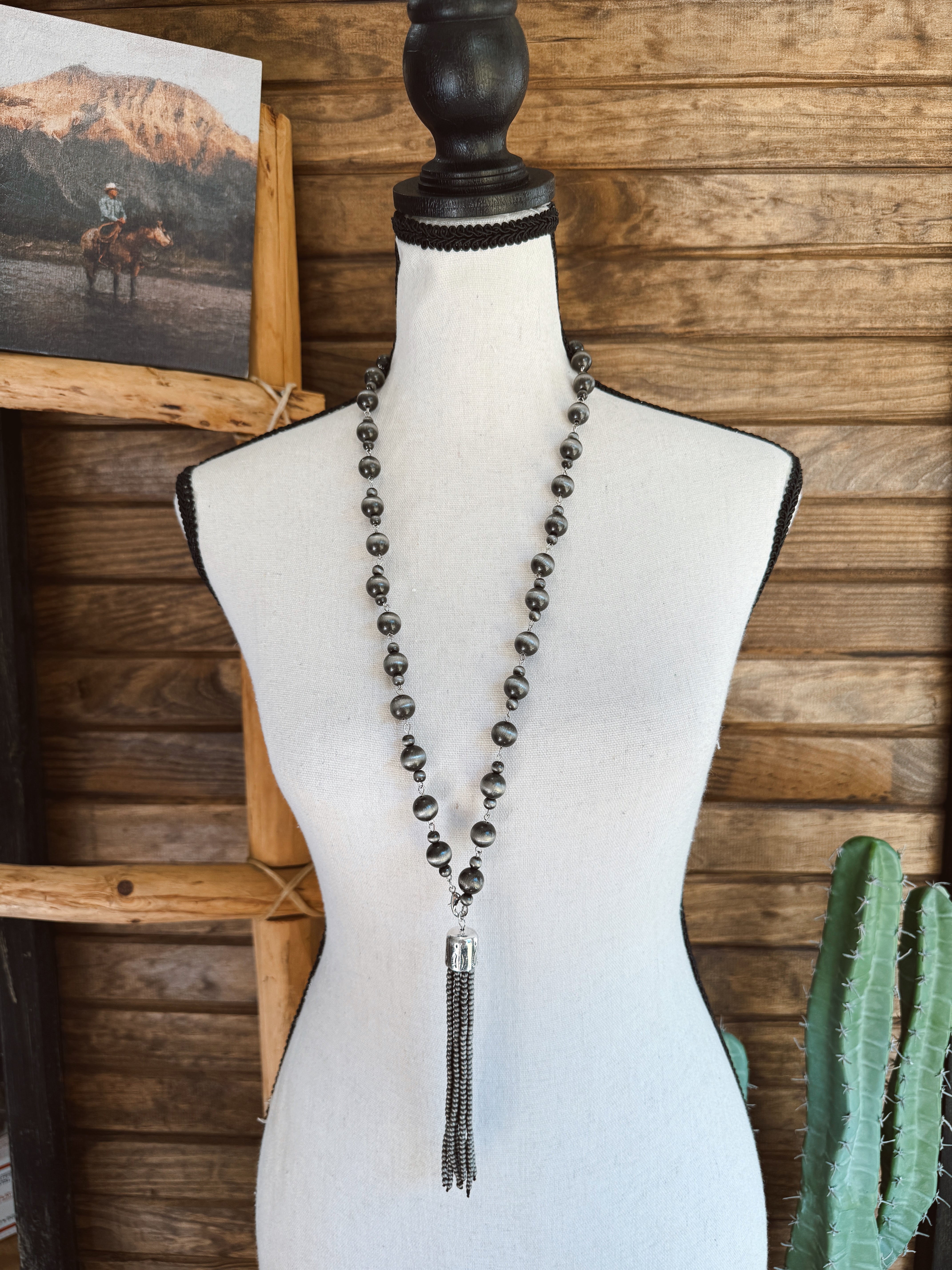 The Faux Rosary Pearl Necklace