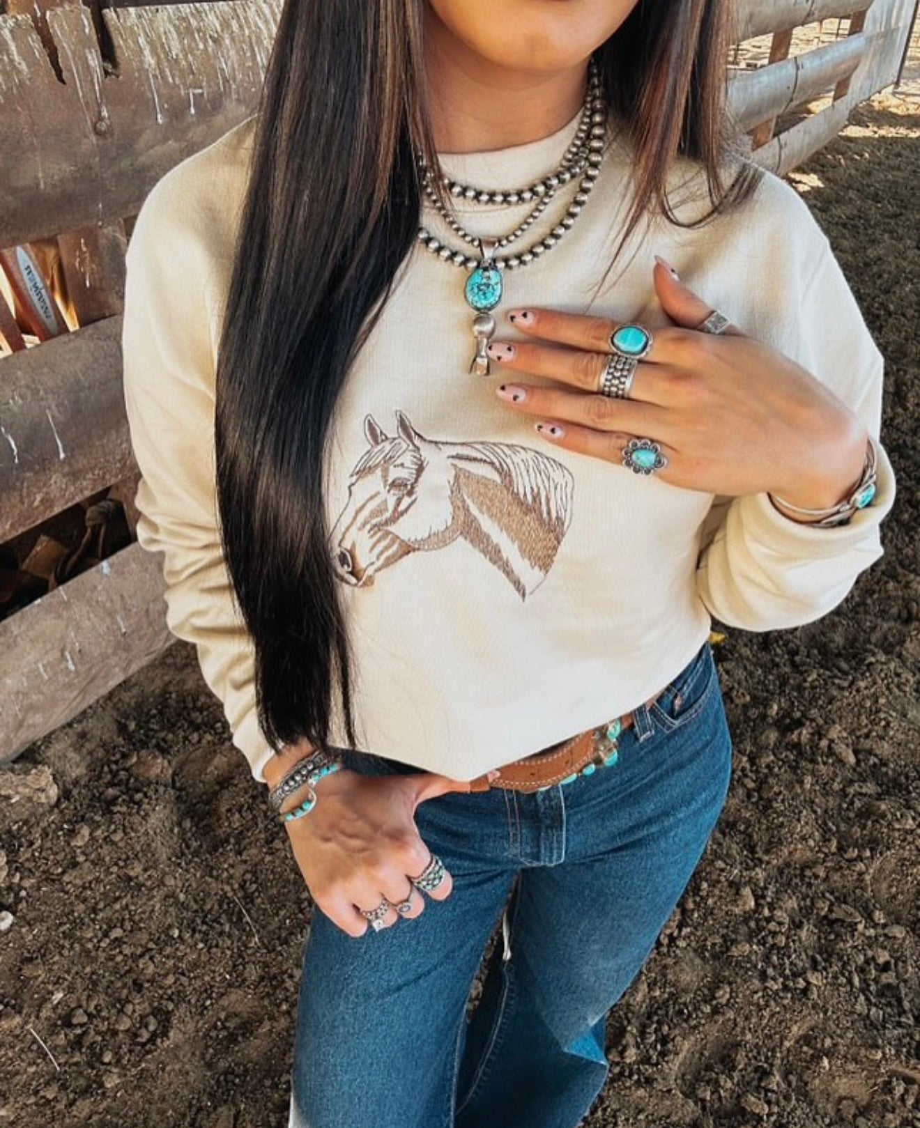 The Embroidered Horse Top