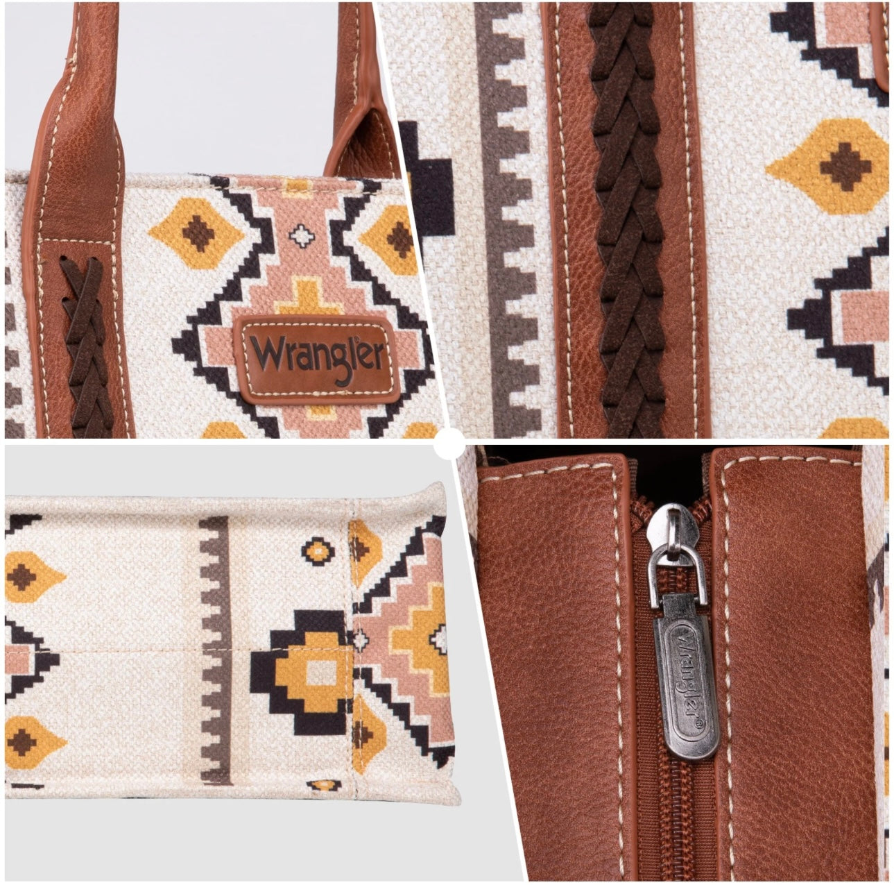 The Wrangler Light Blue Aztec Wide Tote