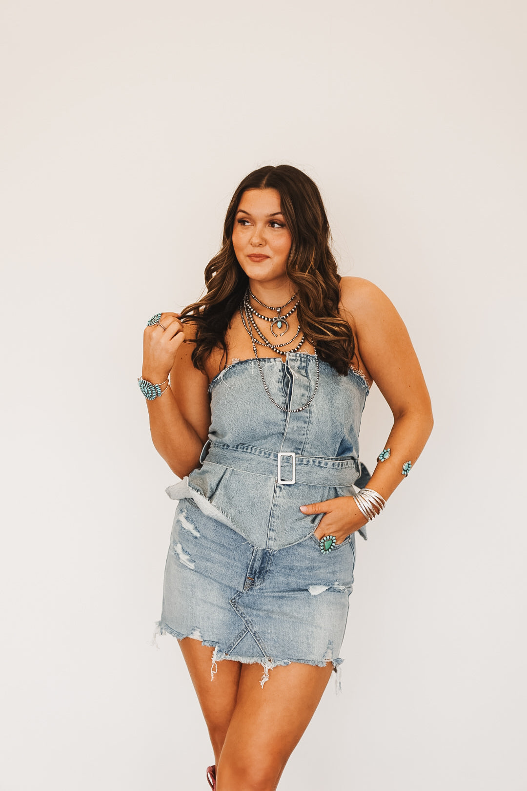 The Belted Denim Top