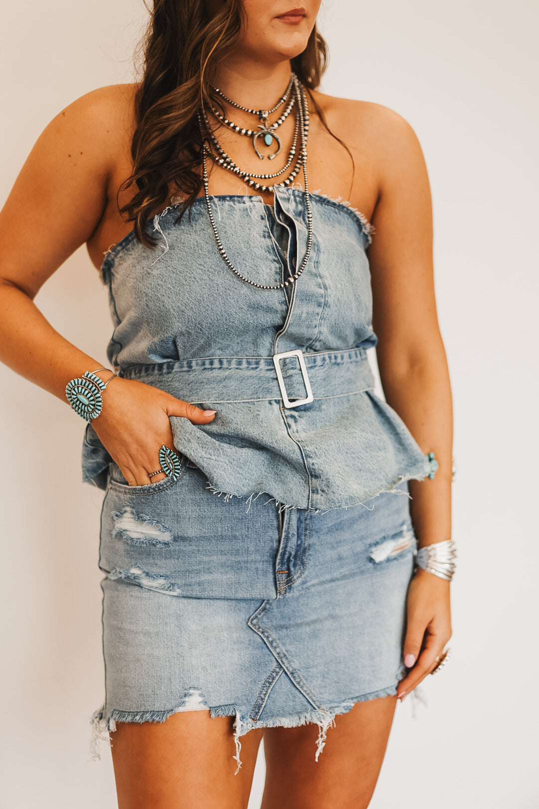 The Belted Denim Top