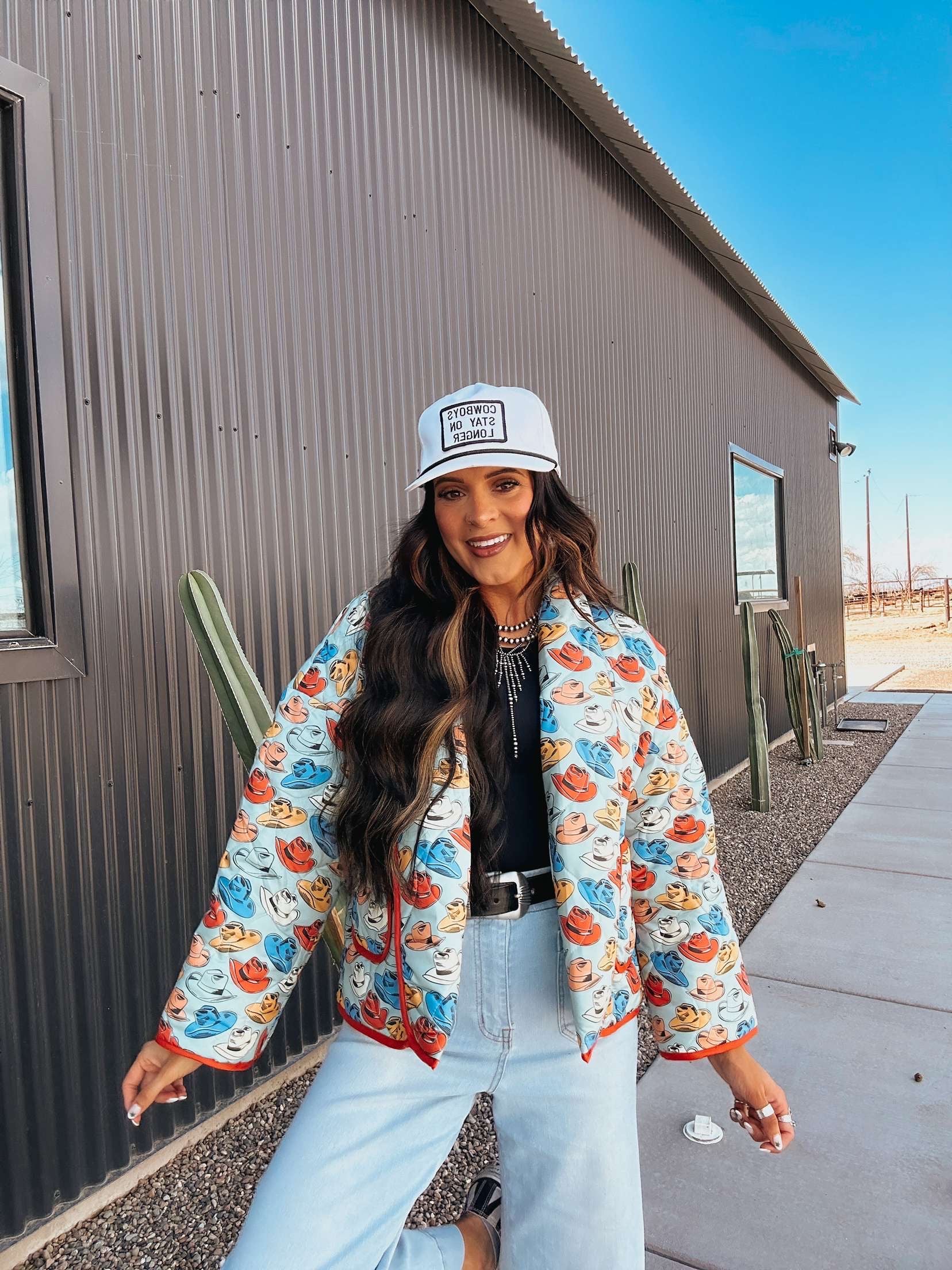 The Cowboy Hat Quilted Jacket - large