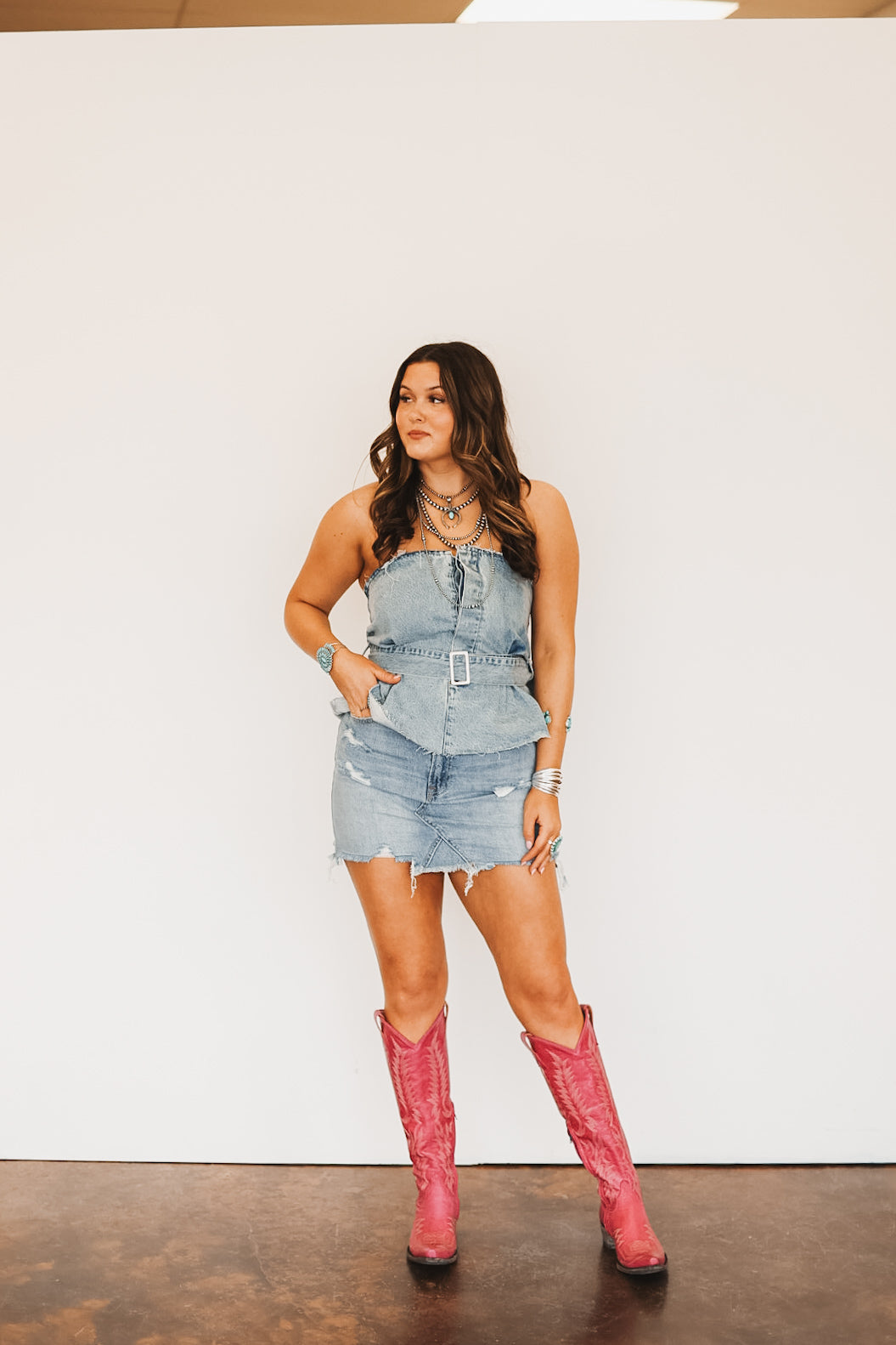 The Belted Denim Top