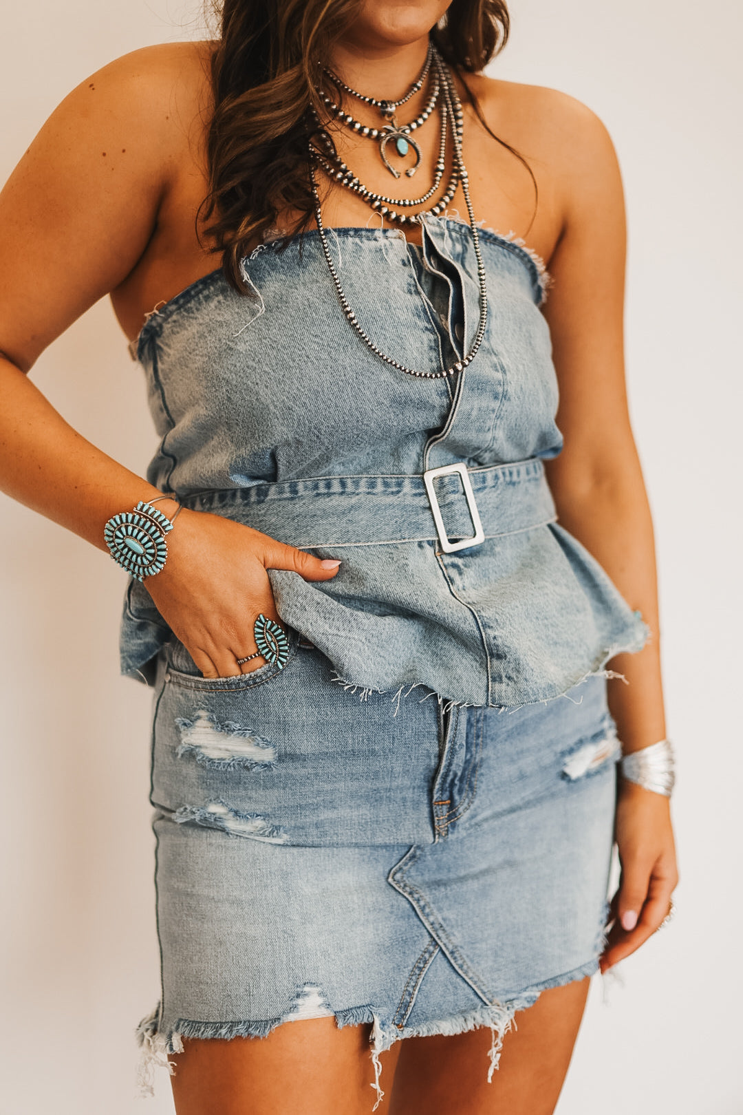 The Belted Denim Top