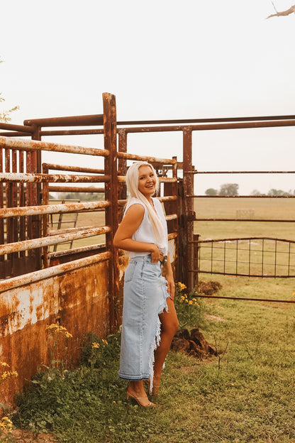 The Retro Denim Skirt