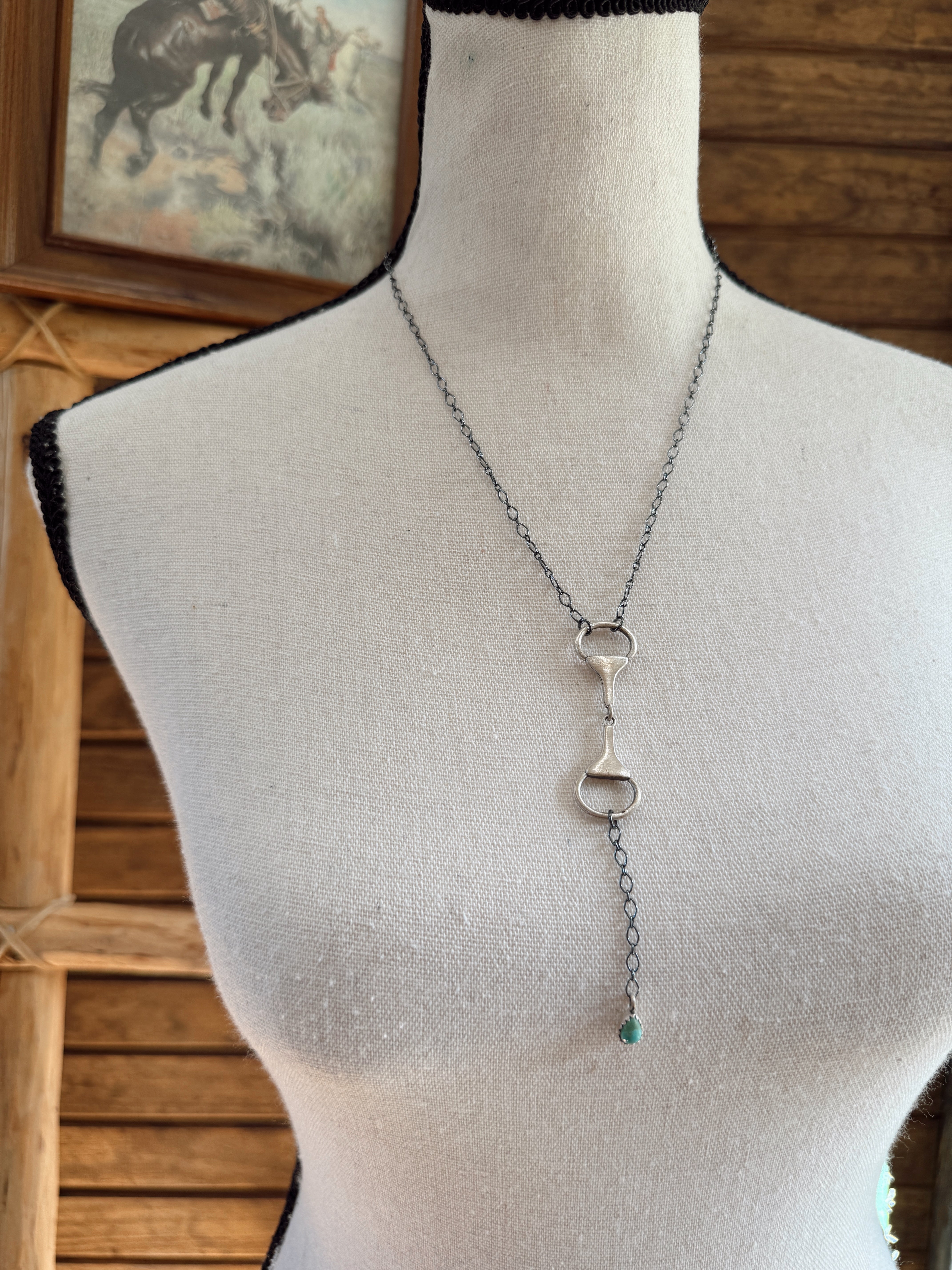 The Snaffle Bit and Kingman Necklace - Sterling Silver
