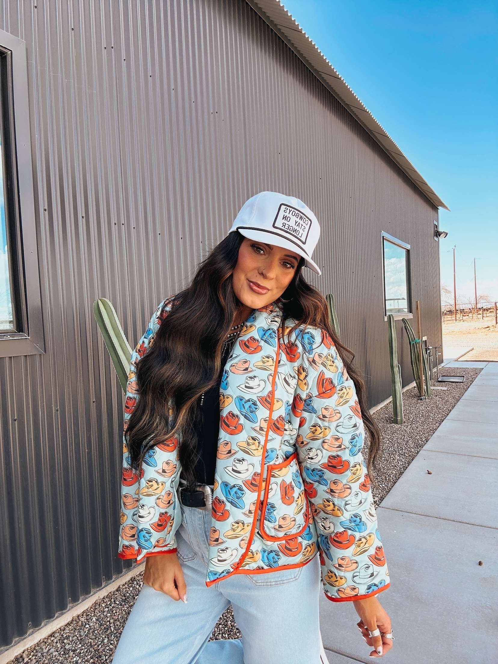 The Cowboy Hat Quilted Jacket - large