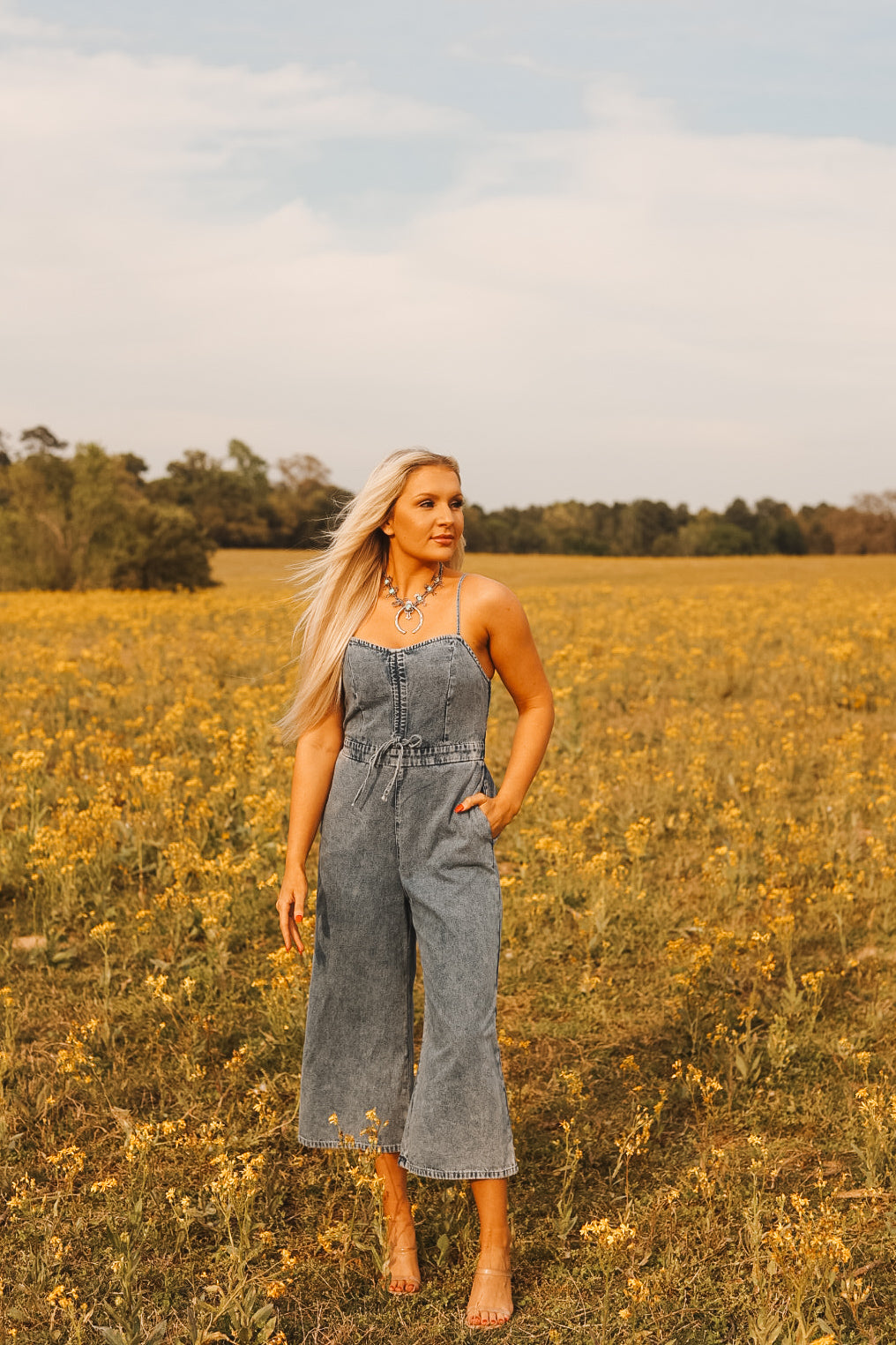 The Sky Denim Jumpsuit