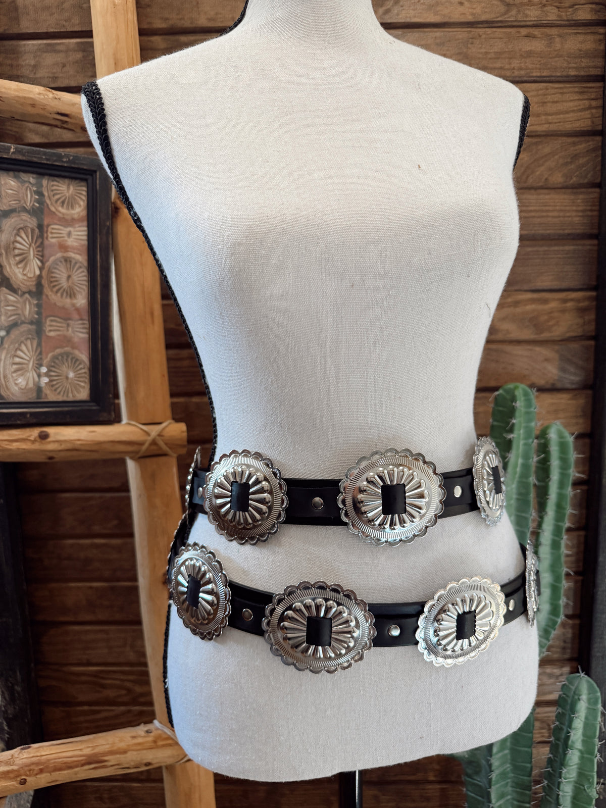 Chico\'s Silver Concho Style Adjustable Belt Navajo Concho Belt — Cisco main image 3