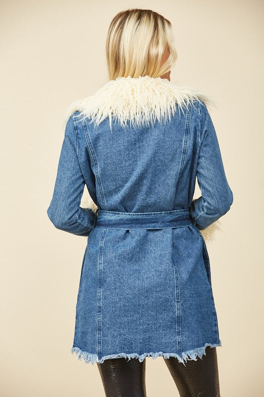 The Denim Fur Coat - best seller