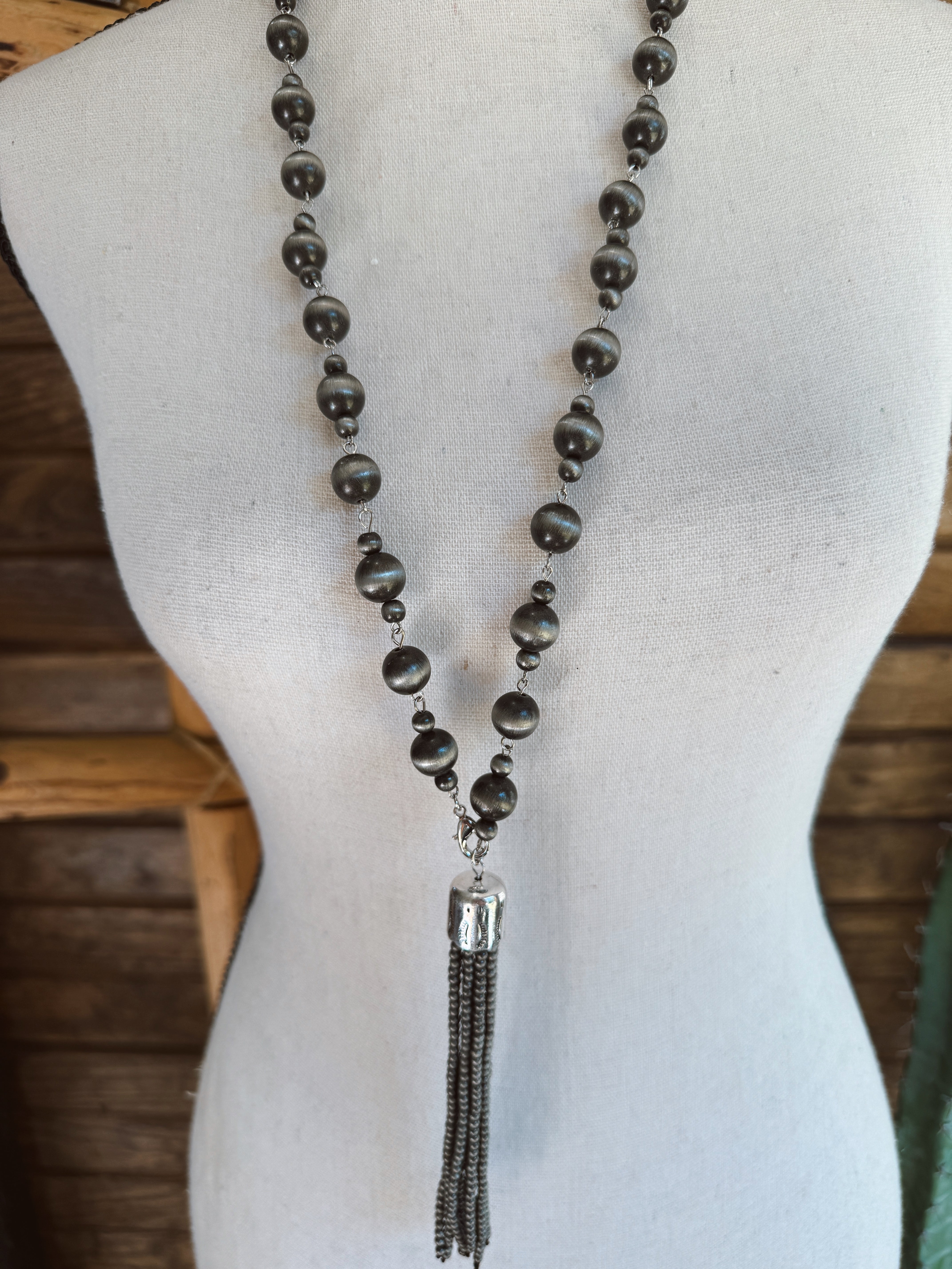 The Faux Rosary Pearl Necklace
