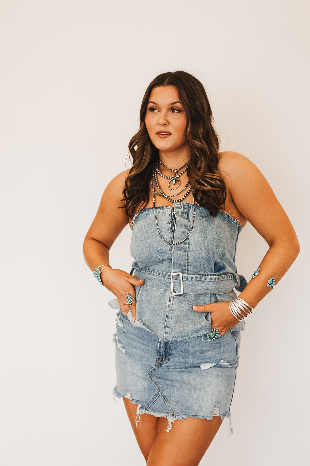 The Belted Denim Top