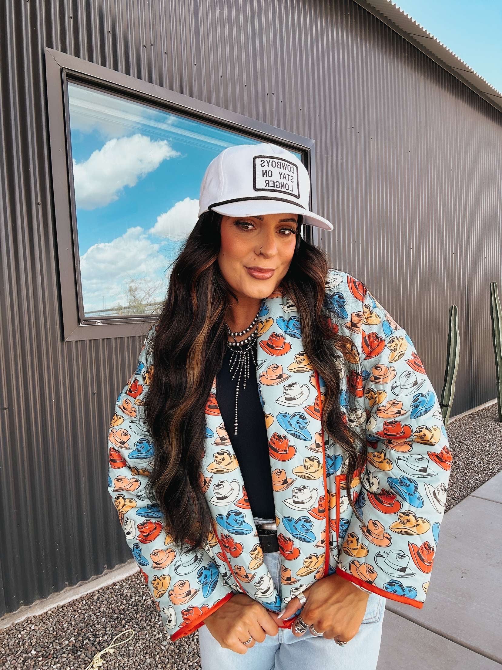 The Cowboy Hat Quilted Jacket - large