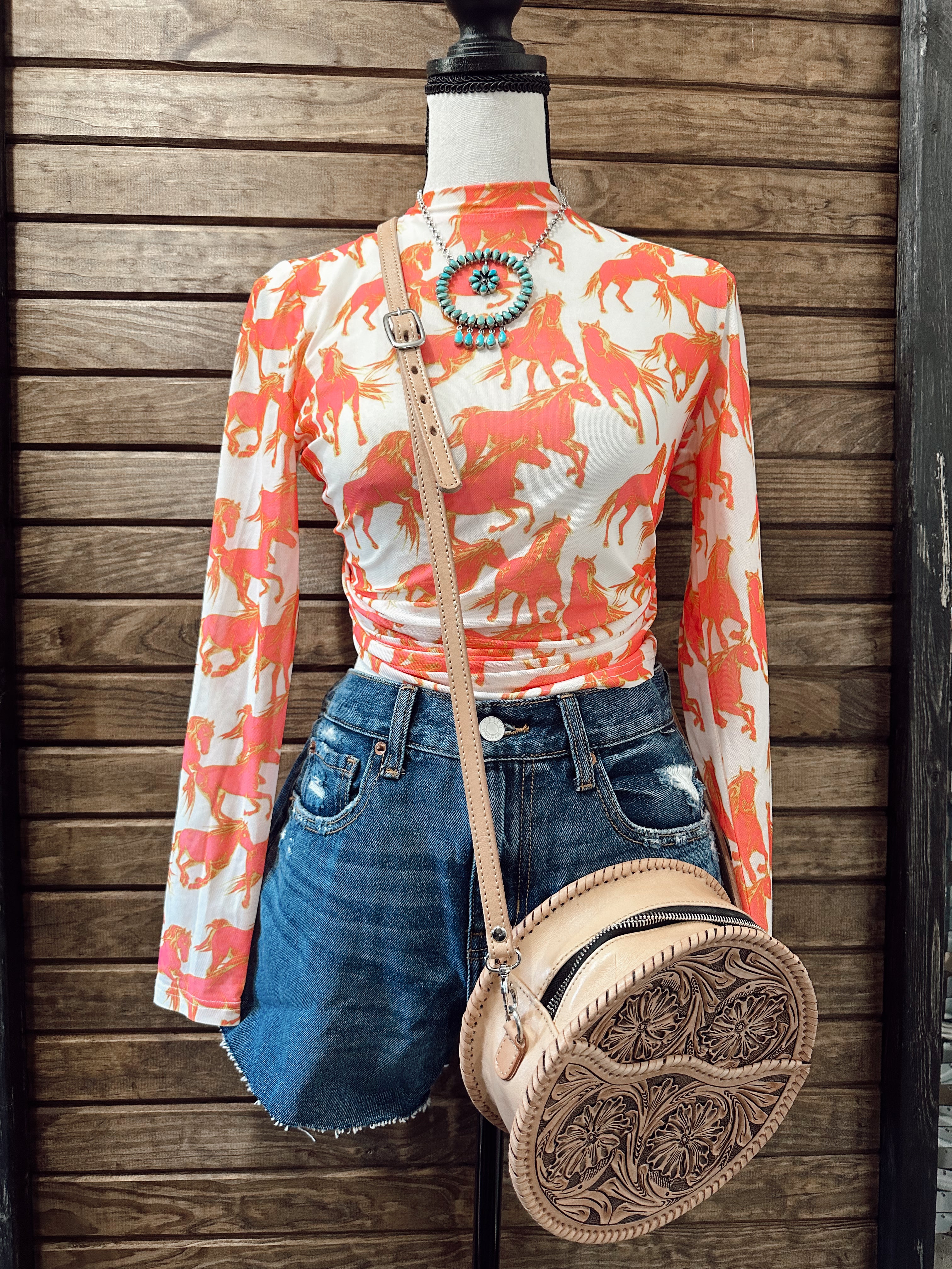 The Neon Wild Horse Mesh Top