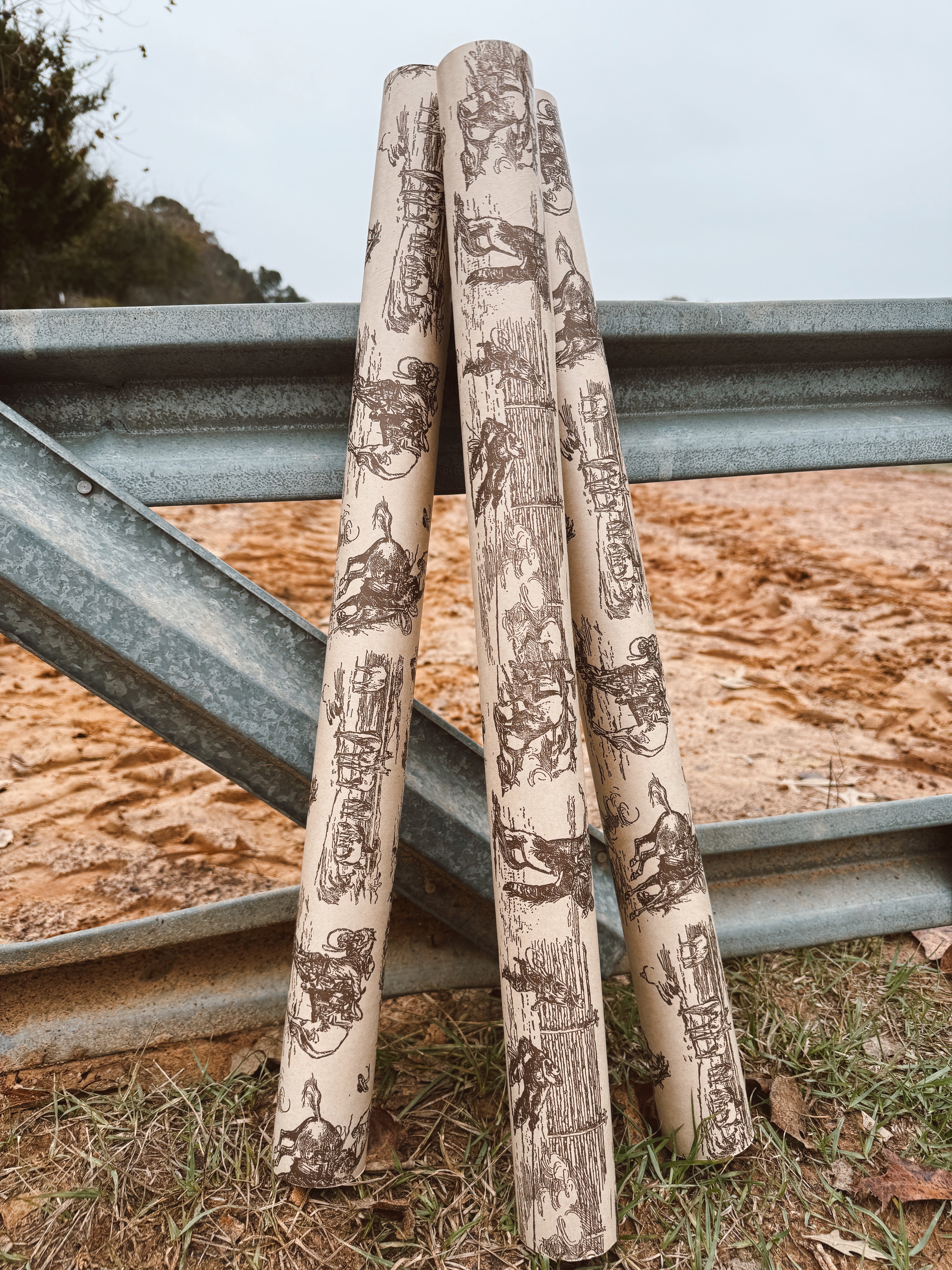 The Cowboy Christmas Wrapping Paper - brown