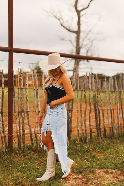 The Retro Denim Skirt