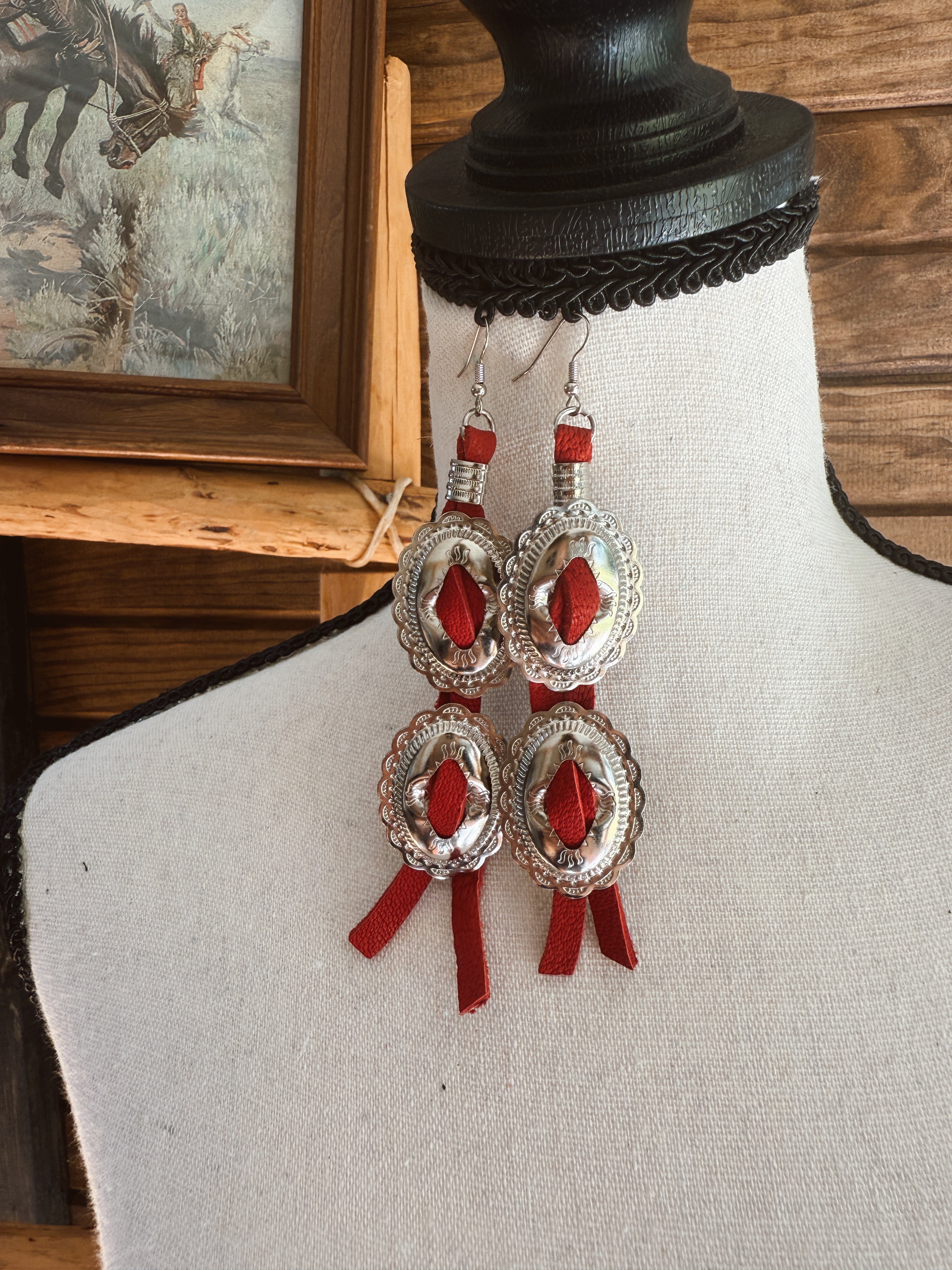 The Concho Earrings - Red