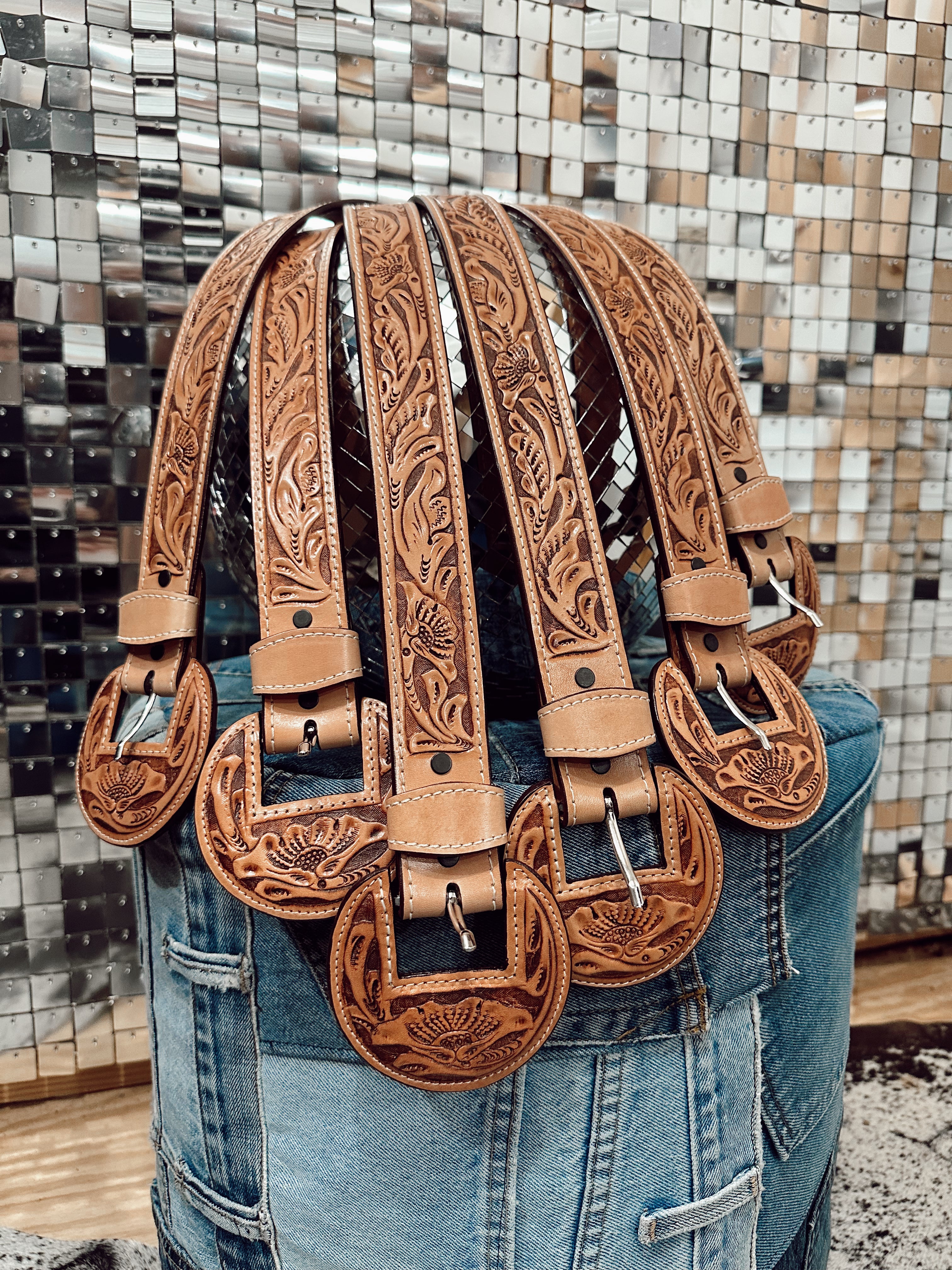 The Que Chula Leather Tooled Belt - best seller