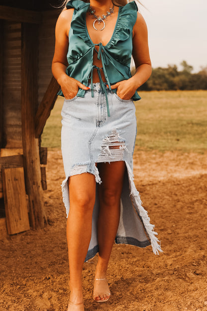 The Retro Denim Skirt