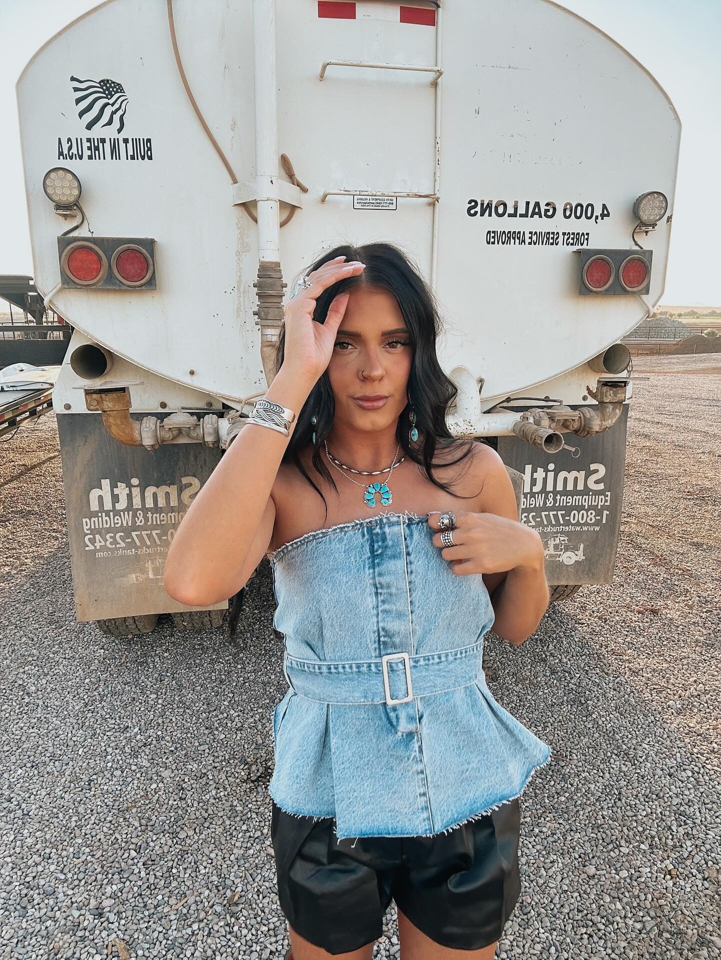 The Belted Denim Top