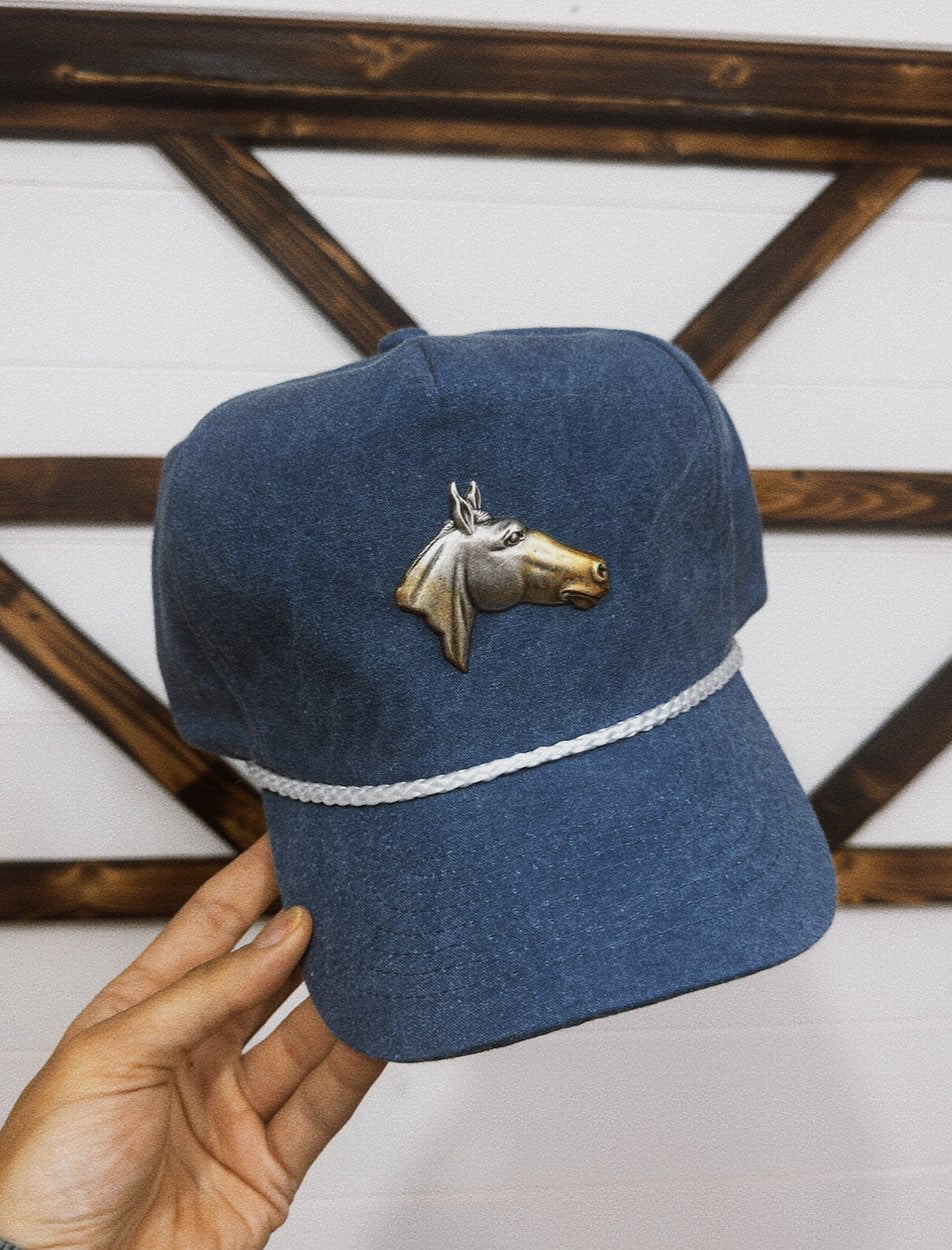 The Denim Trucker Cap - Horse