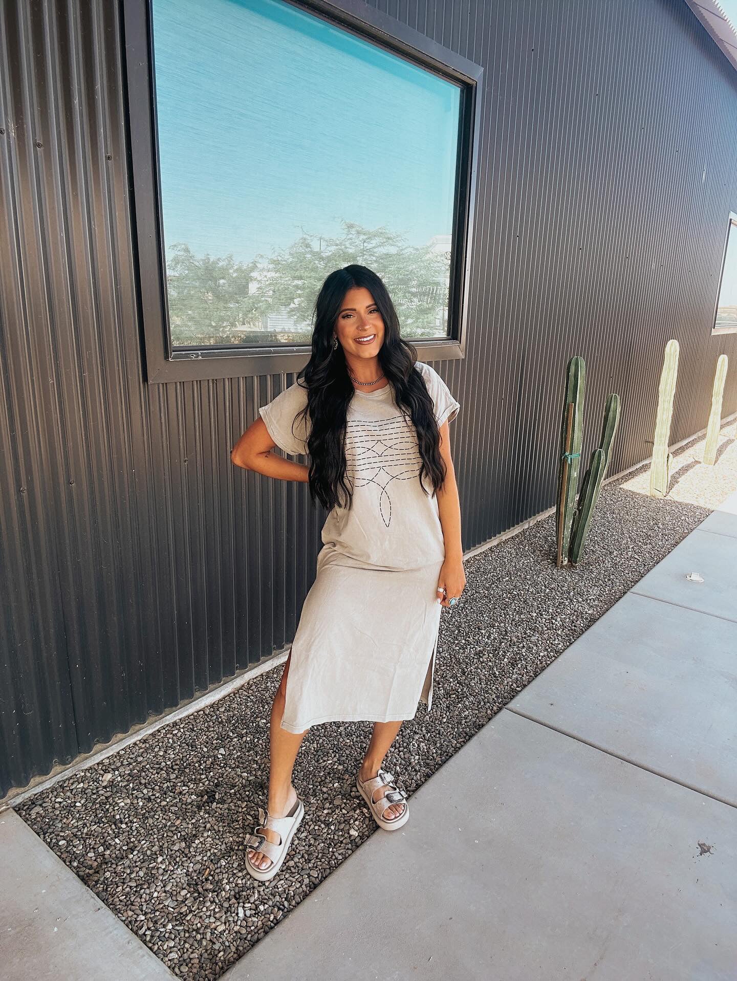 The Boot Stitch Dress - Khaki