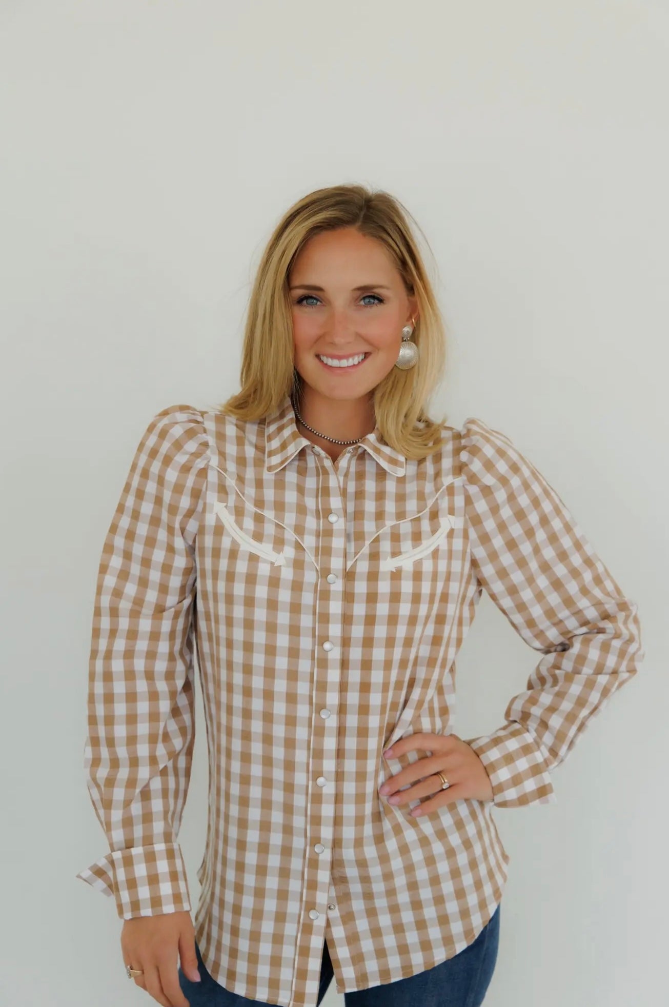 The Gingham Pearl Snap