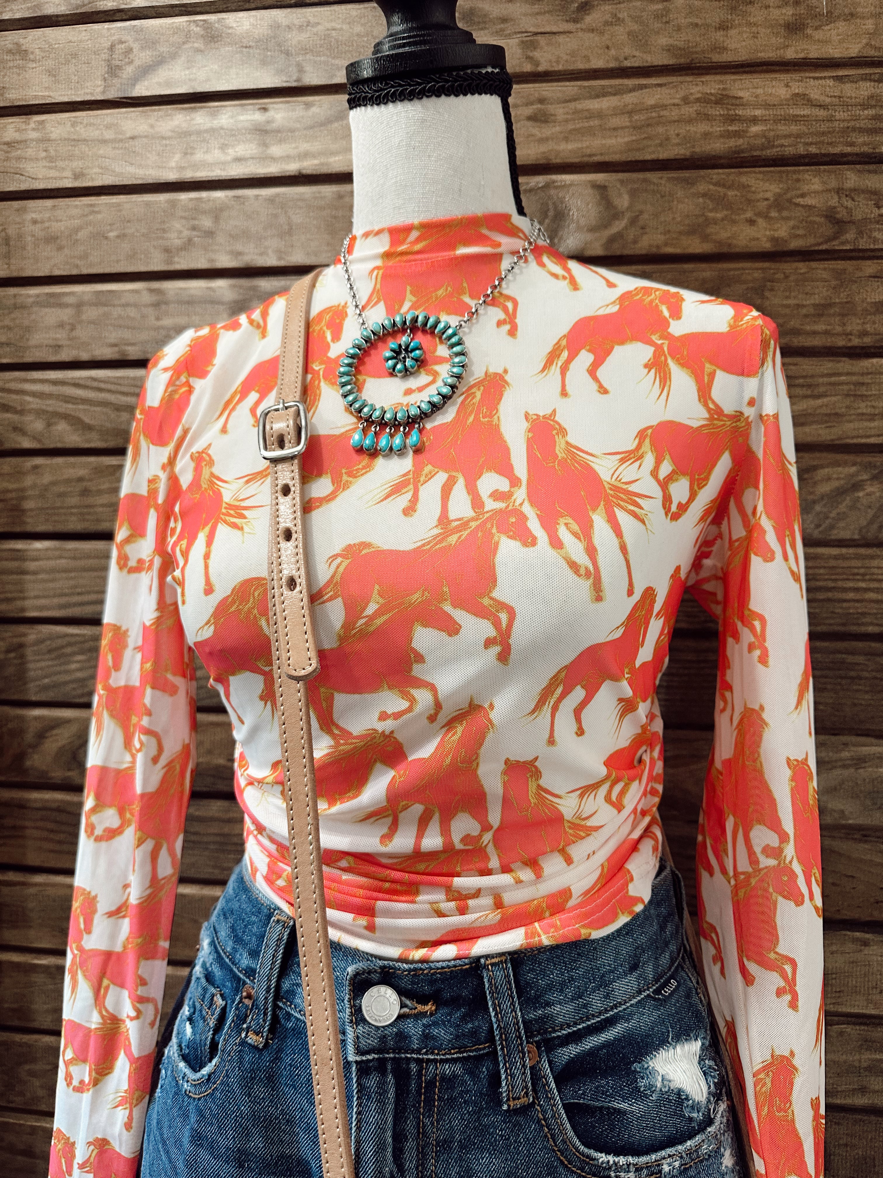 The Neon Wild Horse Mesh Top