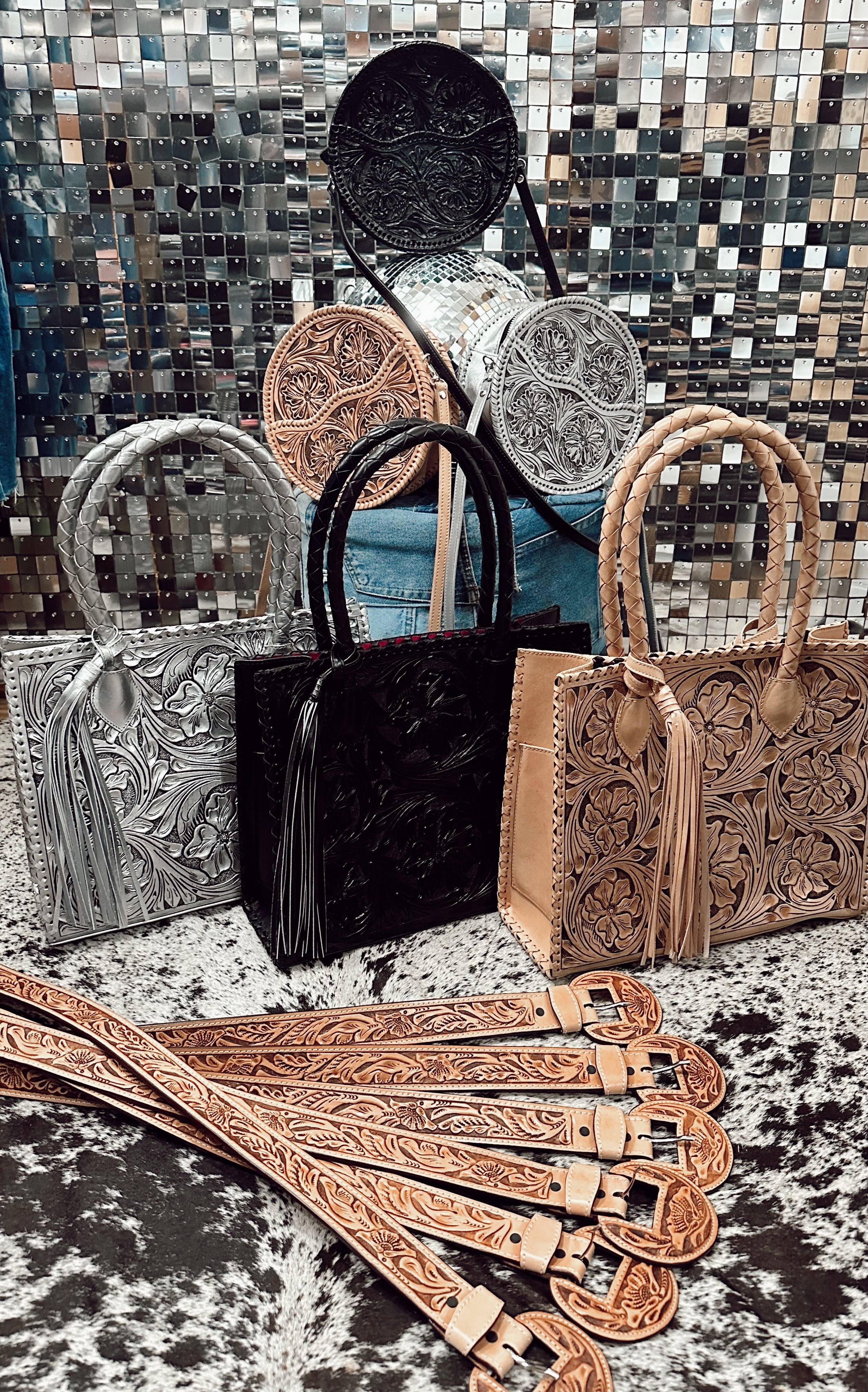 The Que Chula Leather Tooled Belt - best seller